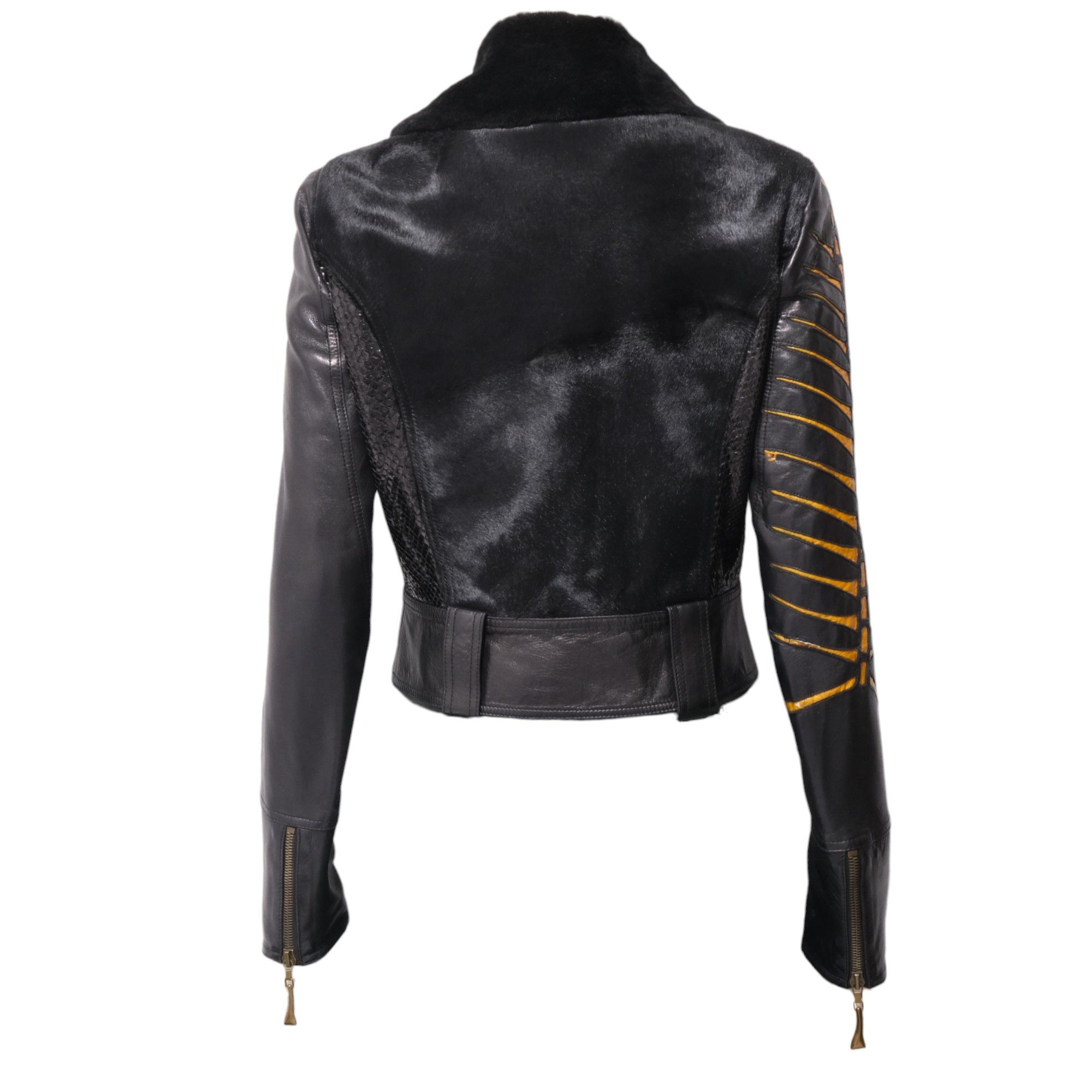 Roberto Cavalli FW2000 ICONIC Skeleton Double Rider Jacket Size M / US 6-8 / IT 42-44 - 3 Thumbnail