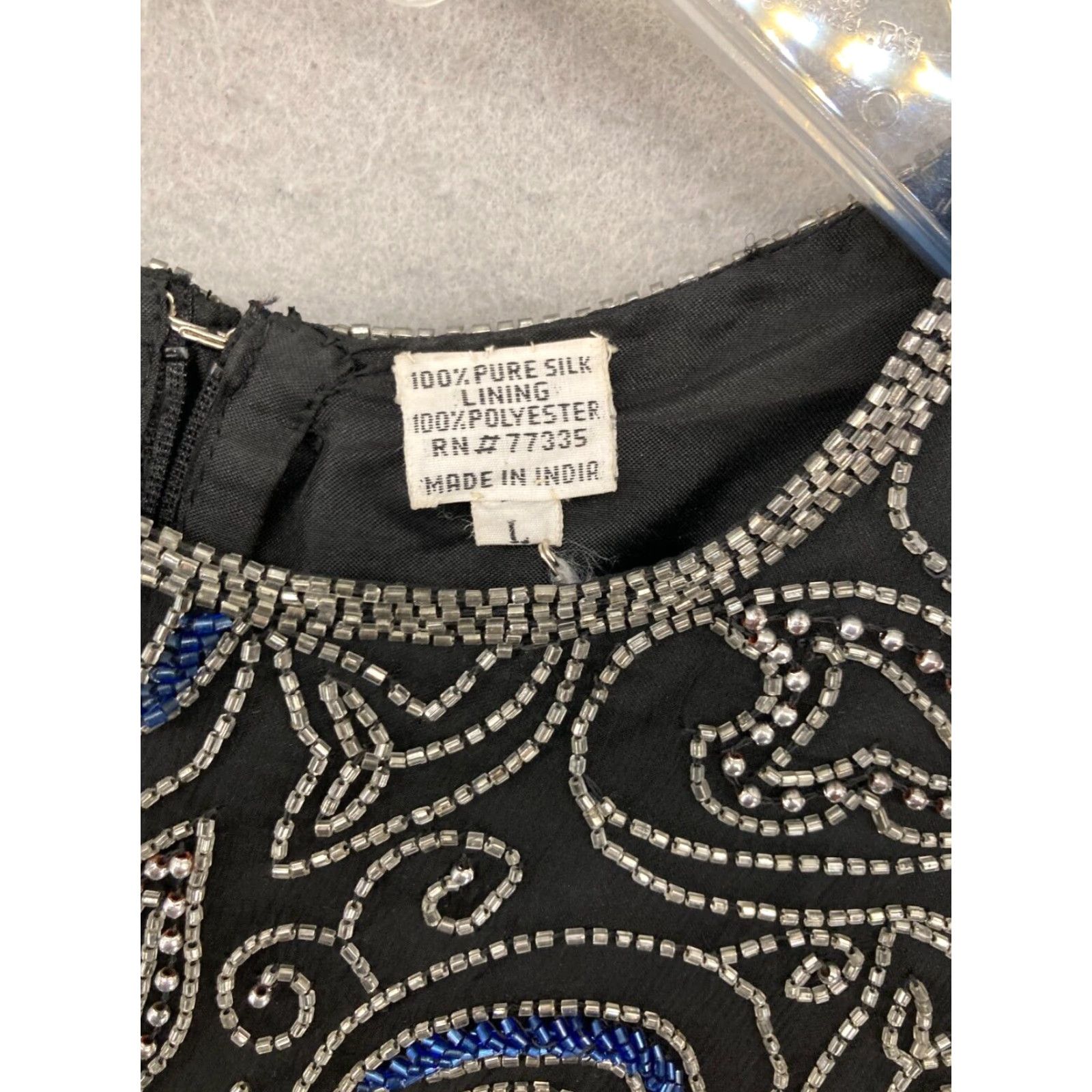 Vintage VINTAGE Scala Silk Blouse Large Beaded 80s 90s Eveningwear Cocktail Women's India Embellished Size L / US 10 / IT 46 - 5 Thumbnail