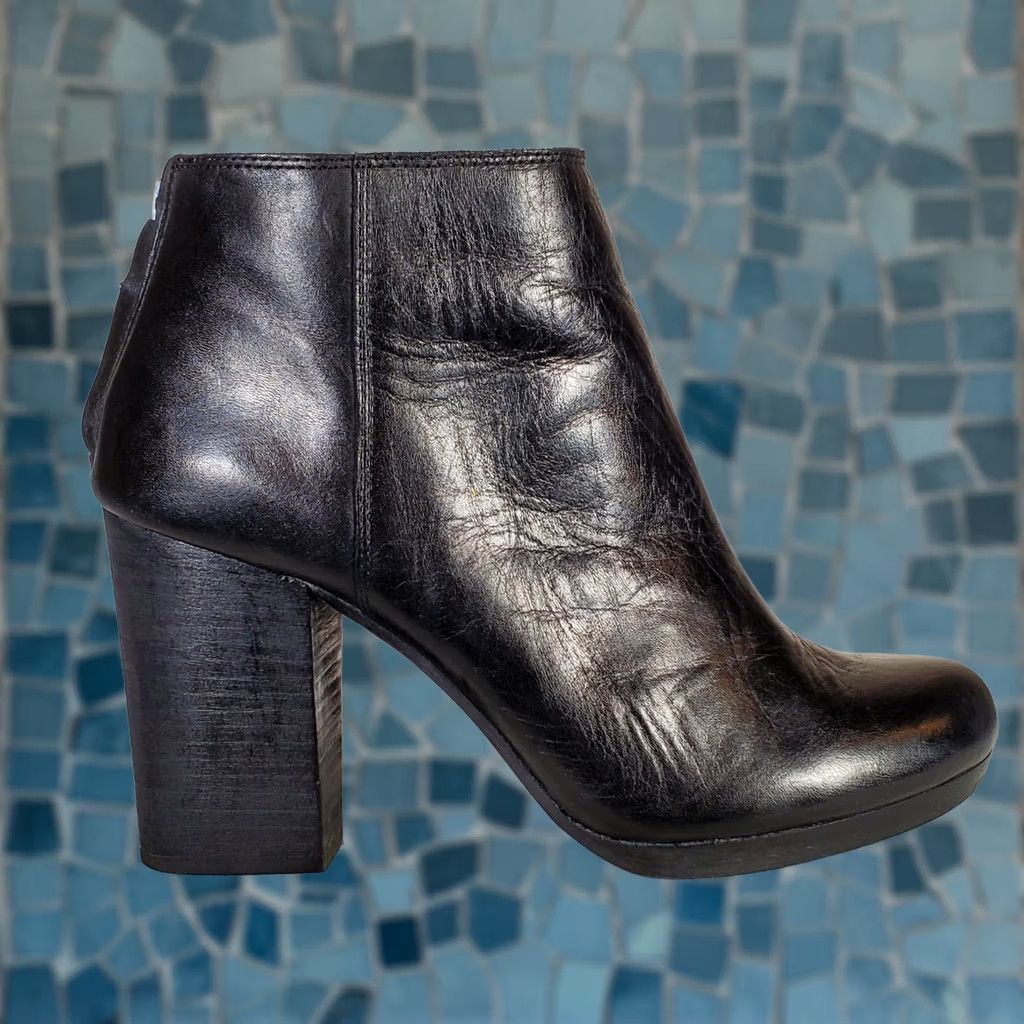 Madewell MADEWELL Pauline Ankle Boots Booties Black Leather E0276 Women's Size US 8 Shoes Size US 8 / IT 38 - 1 Thumbnail