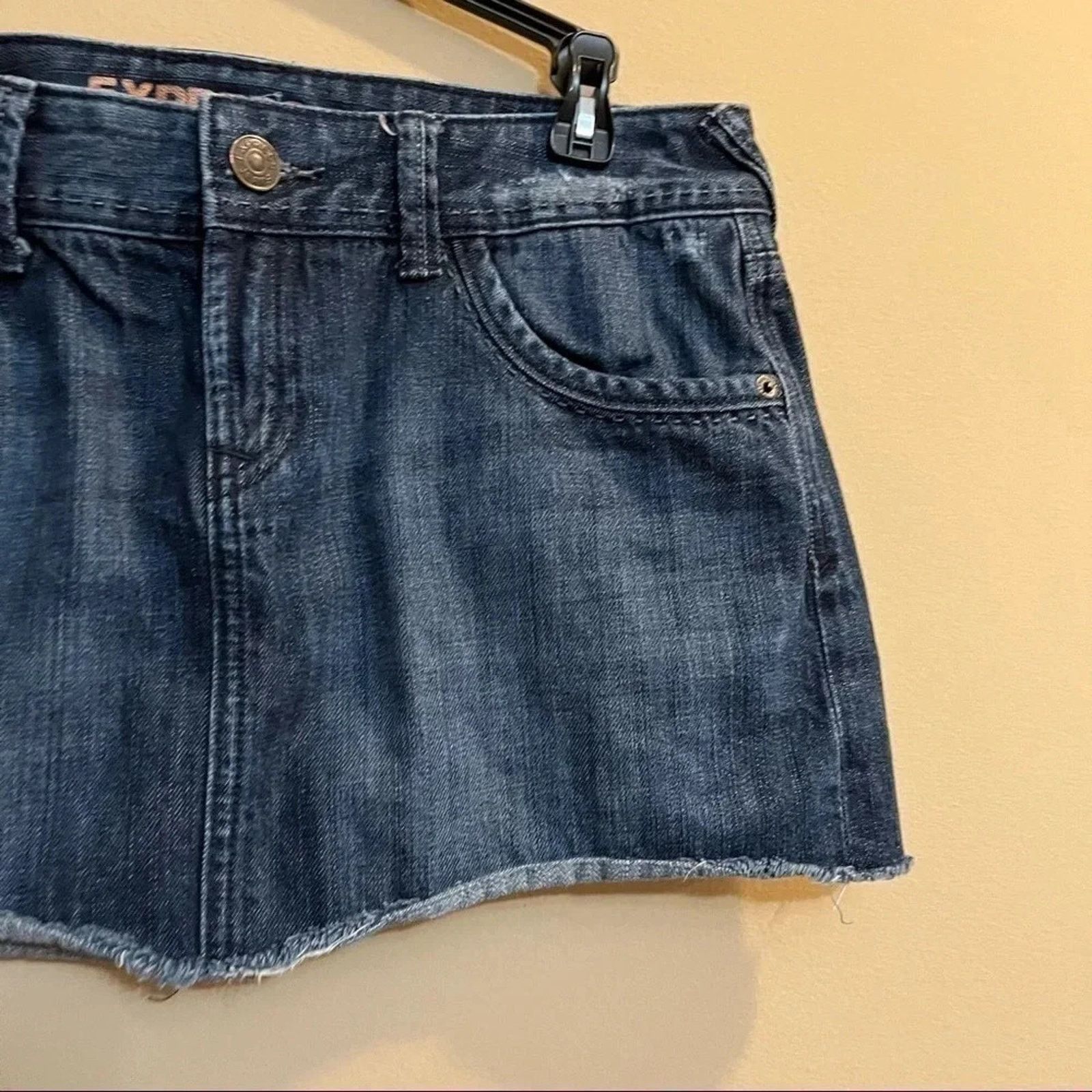 Express Express Vtg y2k Micro Mini Skirt Denim Jean Sz 6 Size 28" / US 6 / IT 42 - 3 Thumbnail