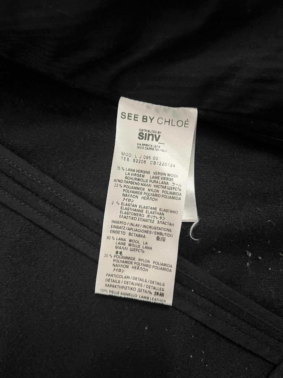 See by Chloe See By Chloé Black Wool Coat - Designer Jacket Size M / US 6-8 / IT 42-44 - 11 Thumbnail