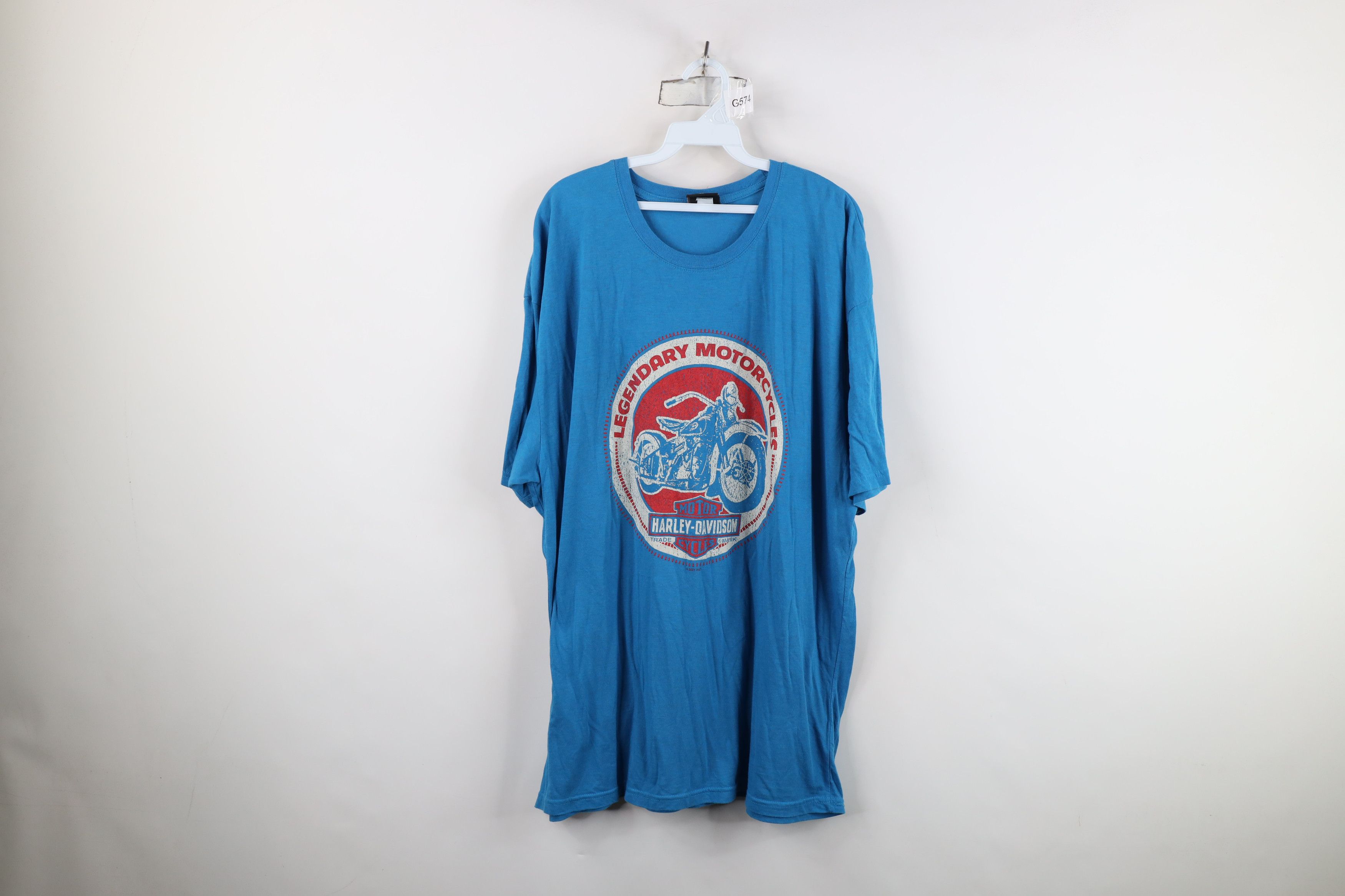 Harley Davidson Harley Davidson Spell Out Big Logo Jersey Knit T-Shirt Blue Size US XXL / EU 58 / 5 - 1 Thumbnail