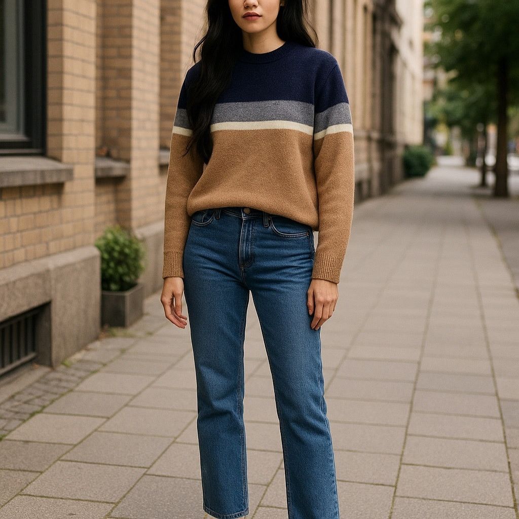 J.Crew J. Crew Blue and Gray Crew Neck Sweater Size L / US 10 / IT 46 - 1 Thumbnail