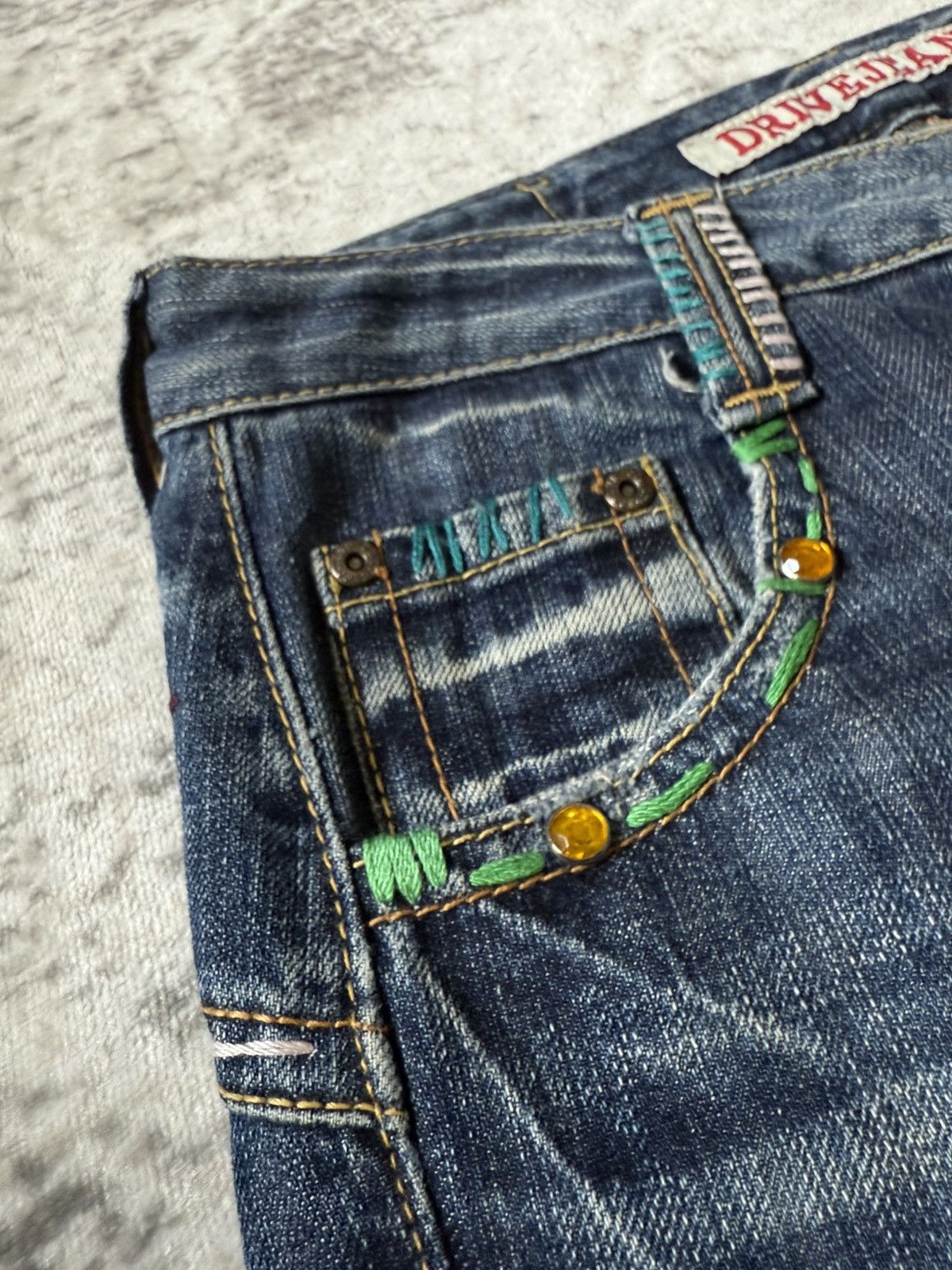 Japanese Brand Drive Jeans Japan Studded Embellishe Wide Leg Flared Jeans Size US 29 - 5 Thumbnail