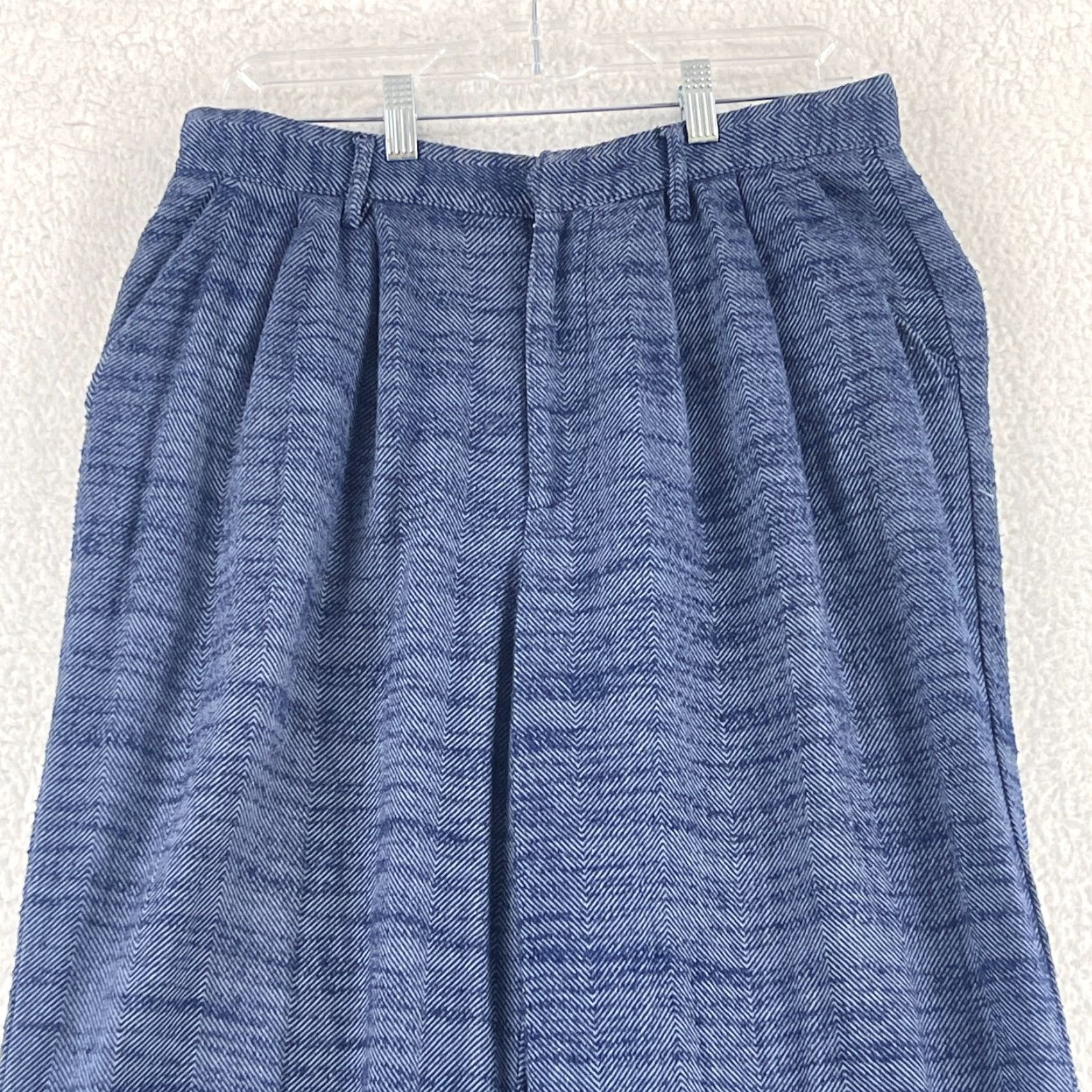 Urban Outfitters Urban Outfitters Elliot Low Slung Wide Leg Trouser Pants Womens Medium Blue Knit Size 32" / US 10 / IT 46 - 2 Thumbnail