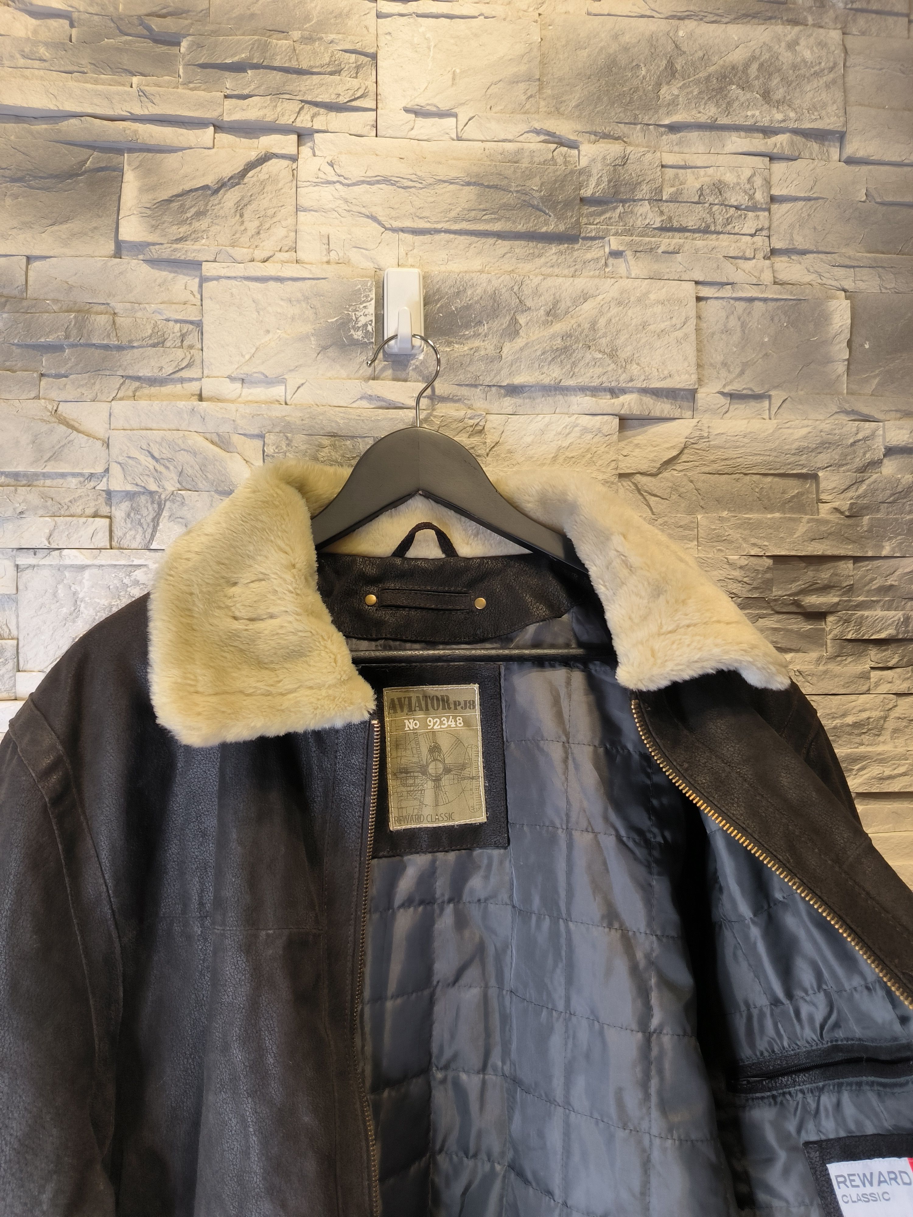 Other Vintage Aviator Jacket Bomber Leather Brown PJ8 Size US XL / EU 56 / 4 - 5 Thumbnail
