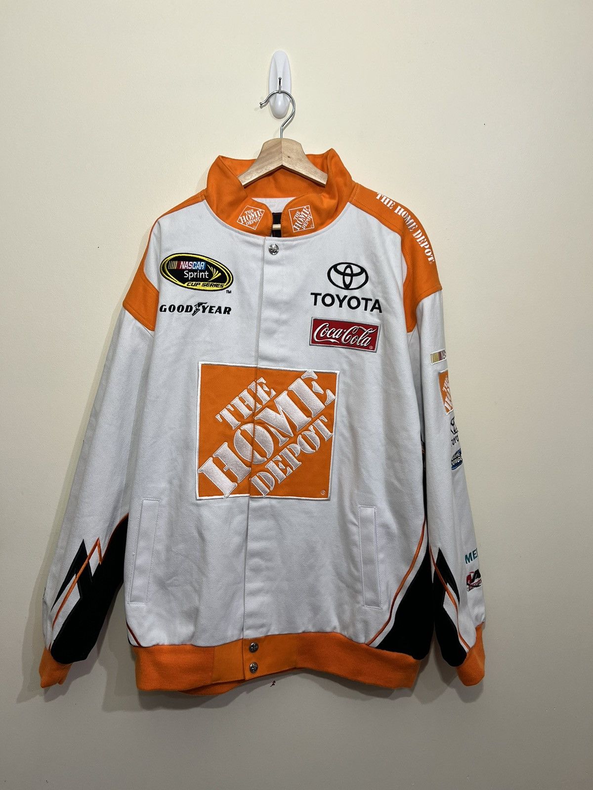 image of Chase Authentics x Racing Vintage Home Depot Racing Jacket in Orange, Men's (Size 2XL)