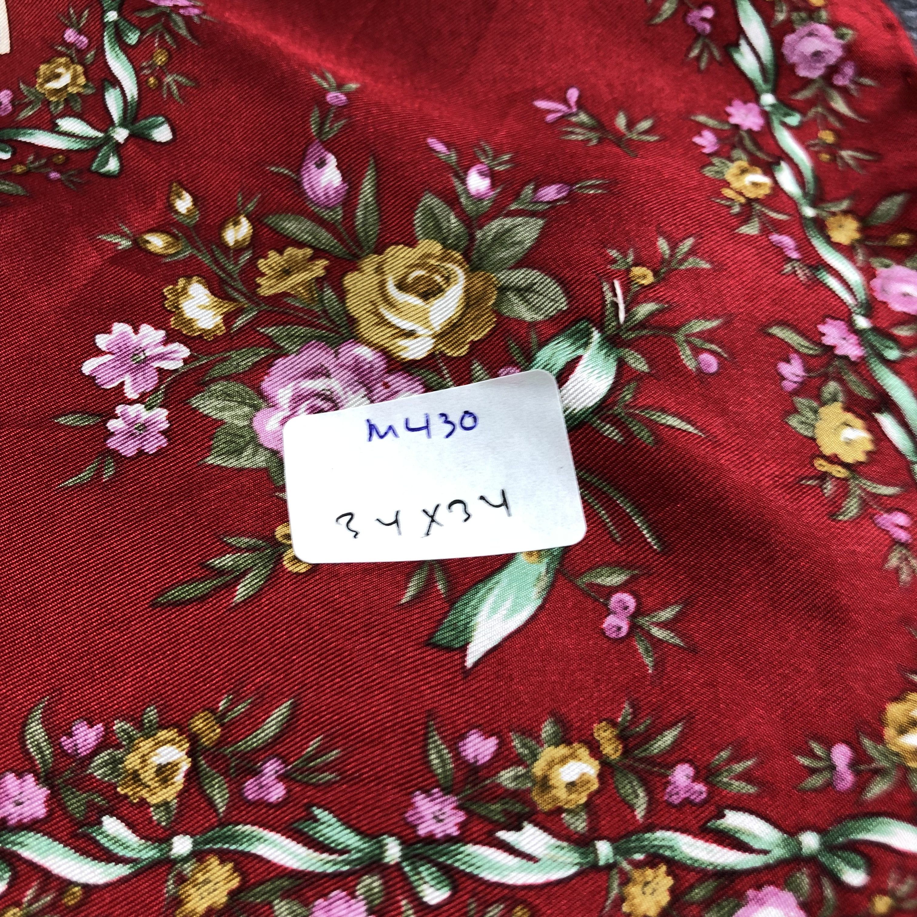 Japanese Brand Antique Harmonize Floral Hand Rolled Silk Scarf M430 Size ONE SIZE - 7 Thumbnail