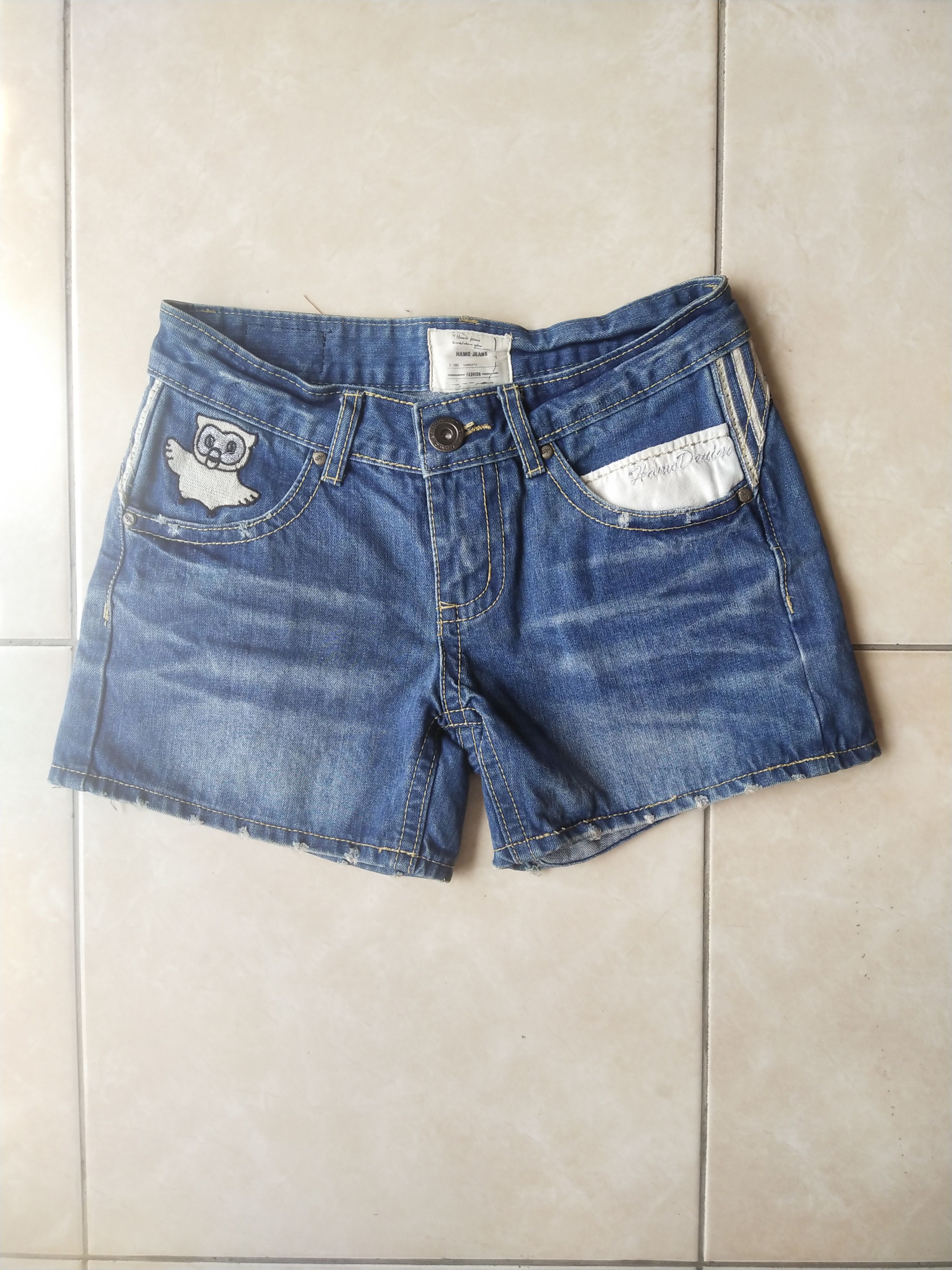 Japanese Brand Hamo Denim Vintage Japanese Patch Shorts Rare Y2K Embroidery Size 30" / US 8 / IT 44 - 6 Thumbnail