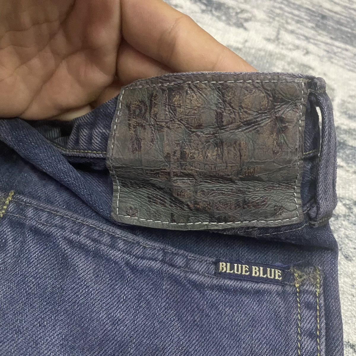 14th Addiction × Blue Blue Japan × Japanese Brand Vintage Blue Blue Japan Pacthwork Denim Jeans Size US 32 / EU 48 - 14 Thumbnail