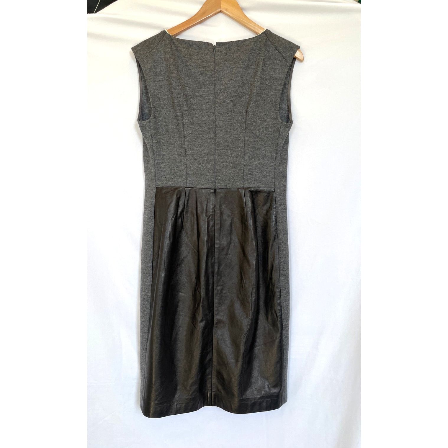 Derek Lam 10 Crosby Derek Lam Black White Leather Colorblock Grey Sheath Dress 8 Size M / US 6-8 / IT 42-44 - 2 Thumbnail