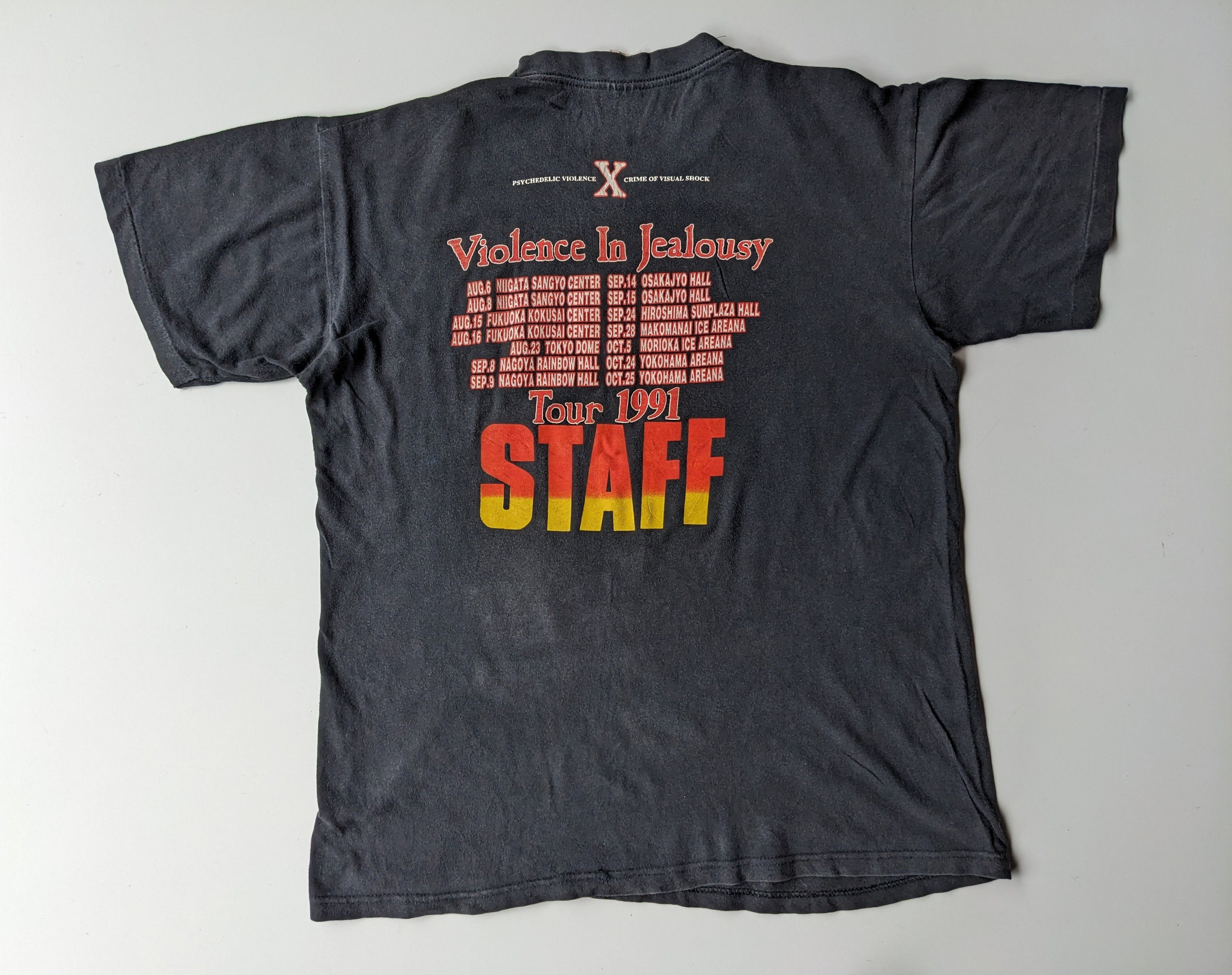 Band Tees × Vintage Vintage distressed X Japan Staff Tour 1991 band tee Size US L / EU 52-54 / 3 - 2 Thumbnail