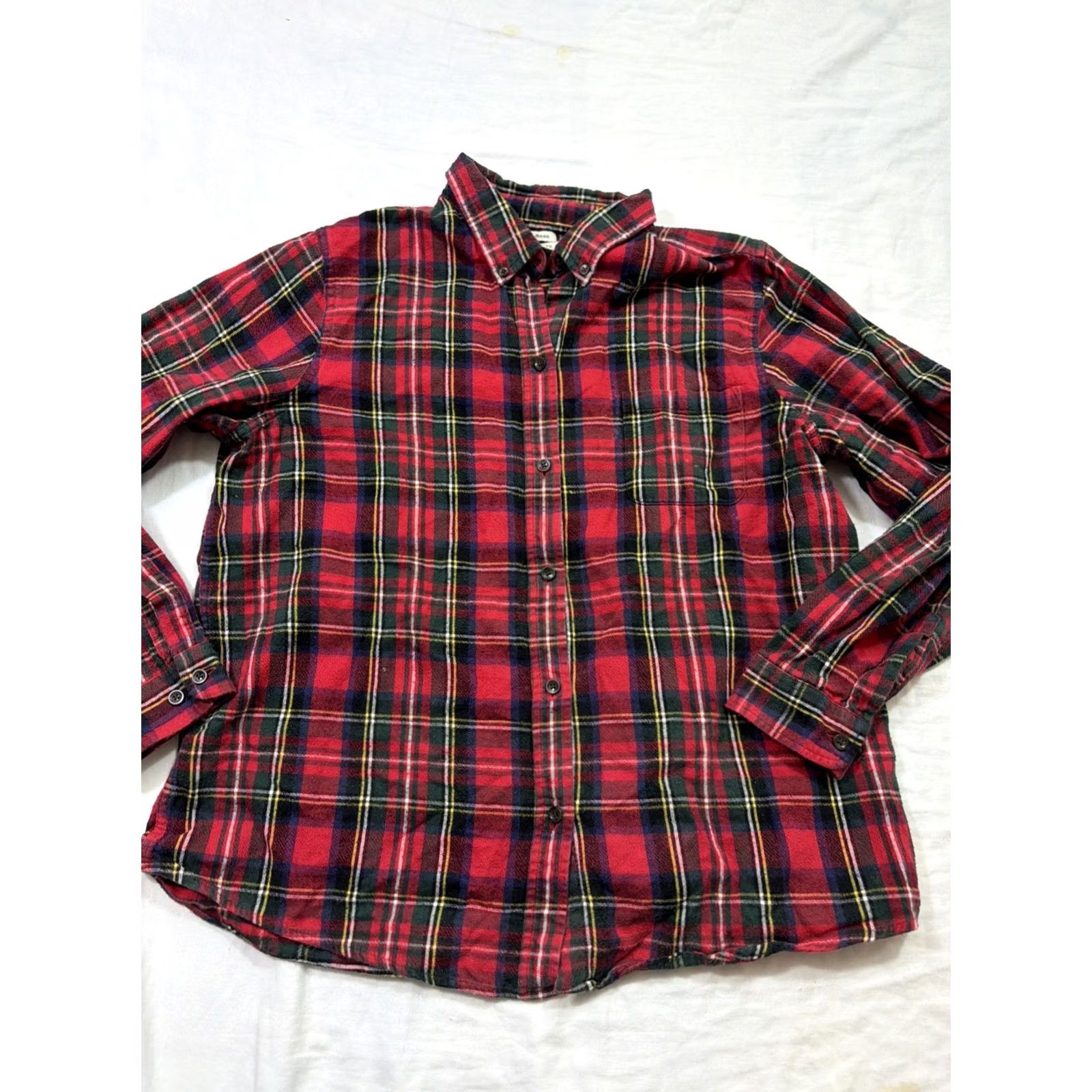 Vintage LL BEAN Scotch Plaid Flannel Shirt Relaxed Fit Women's 1X Holiday Christmas Red Plaid Button-Up Pockets Casual Shirt Size XL / US 12-14 / IT 48-50 - 2 Thumbnail