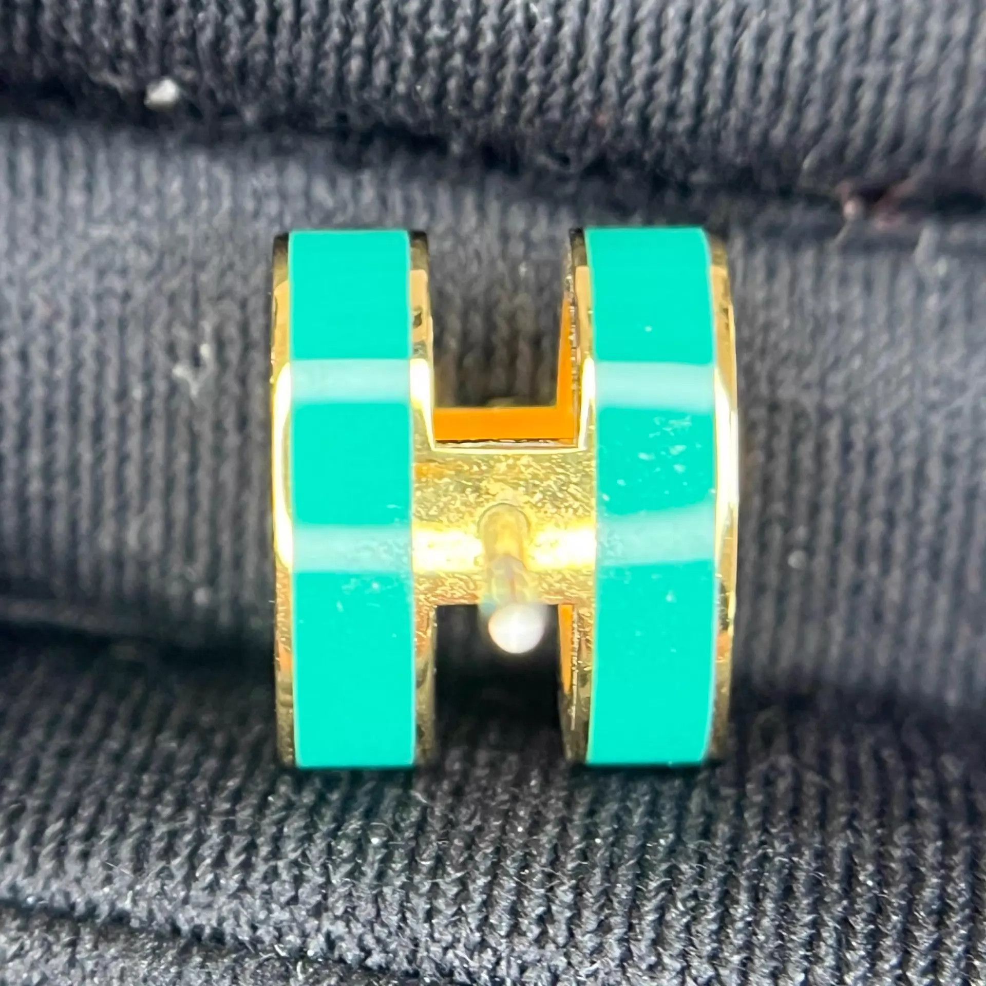 Hermes Hermes Pop H Peacock Green Pre-owned Earrings Size ONE SIZE - 6 Thumbnail