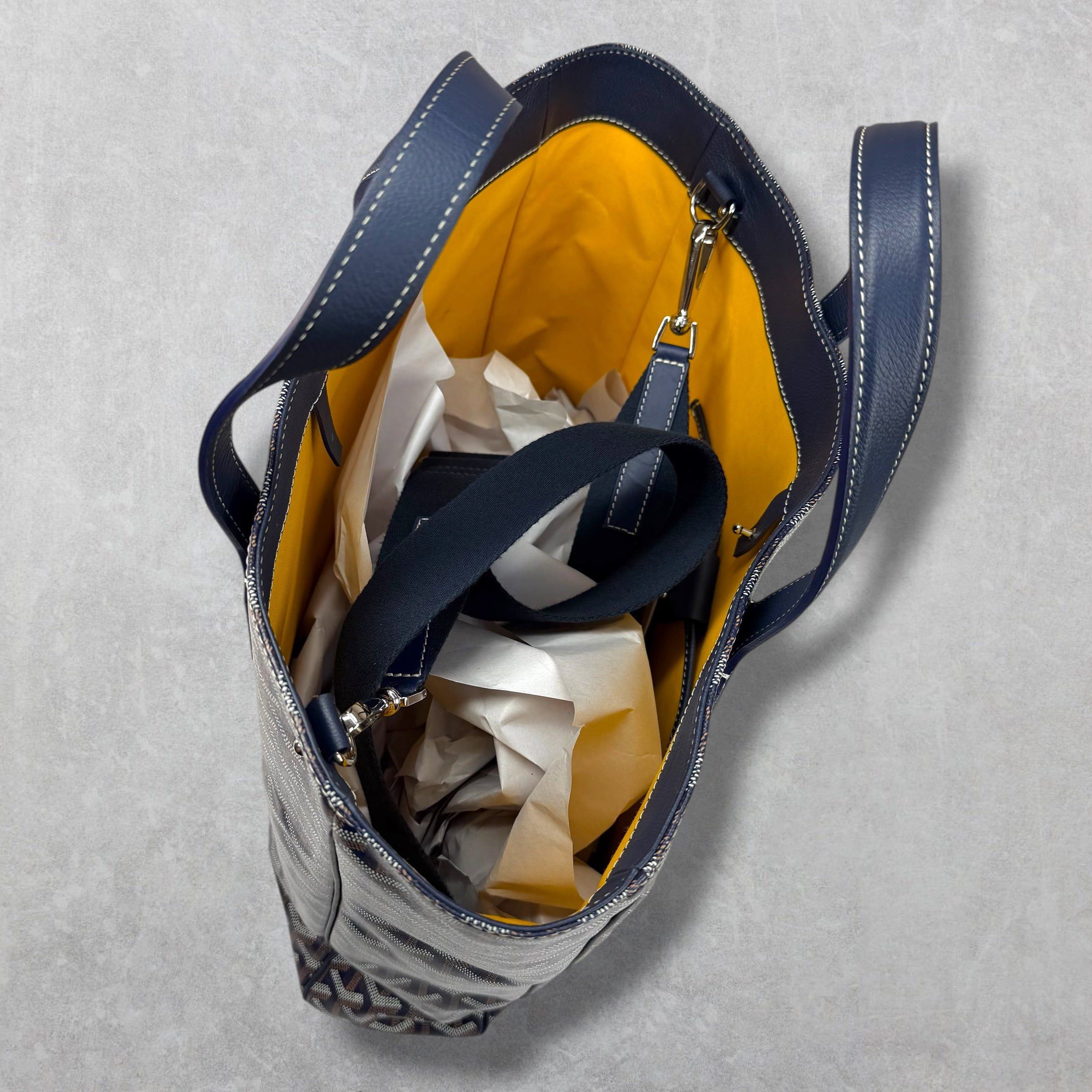 Goyard Goyard Navy Blue Voltaire Tote w/ Sangle MM Strap Size ONE SIZE - 4 Thumbnail