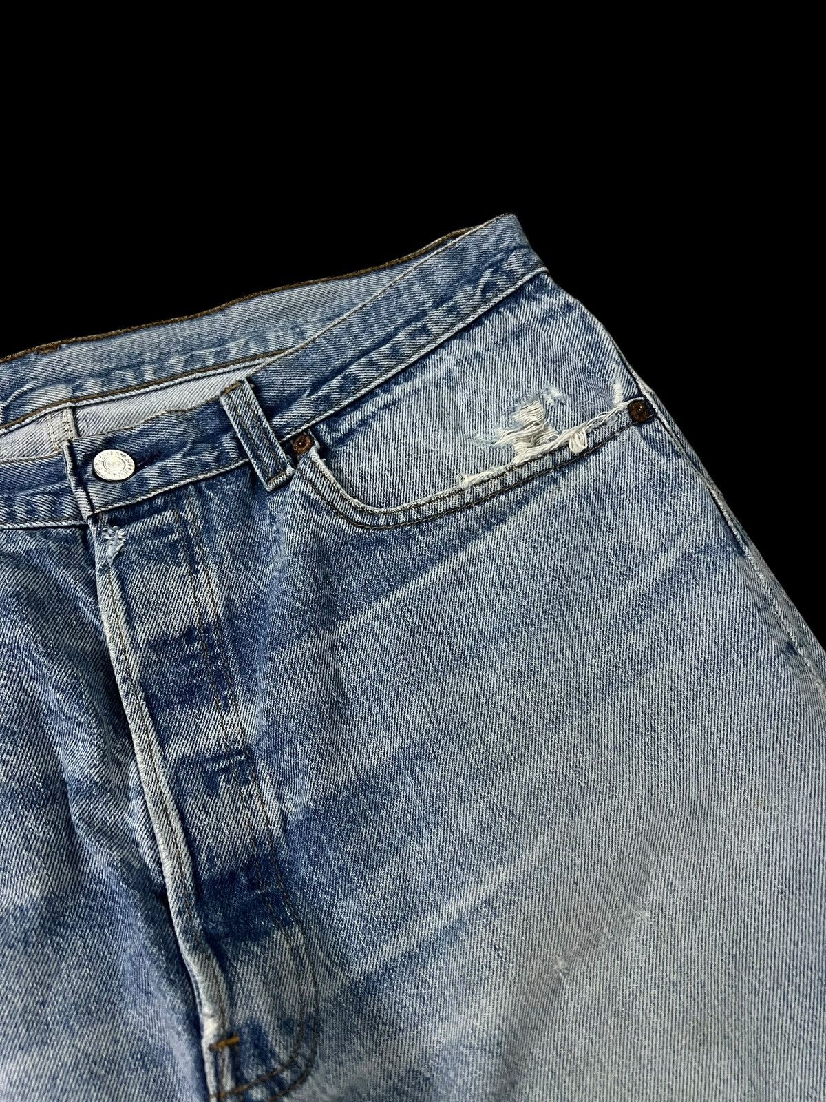 Levi's Vintage 90’s Levi’s 501 Mud Wash Distressed Ripped Jean Size US 34 / EU 50 - 9 Thumbnail