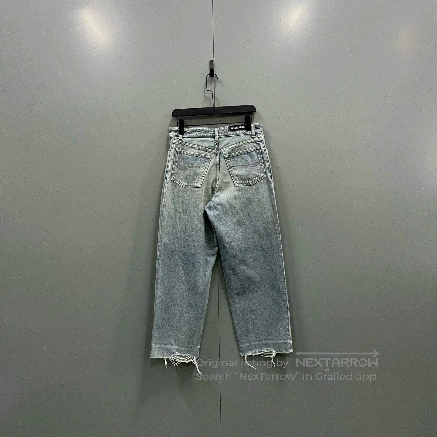 Balenciaga Light Blue Denim Wide-Leg Pants.