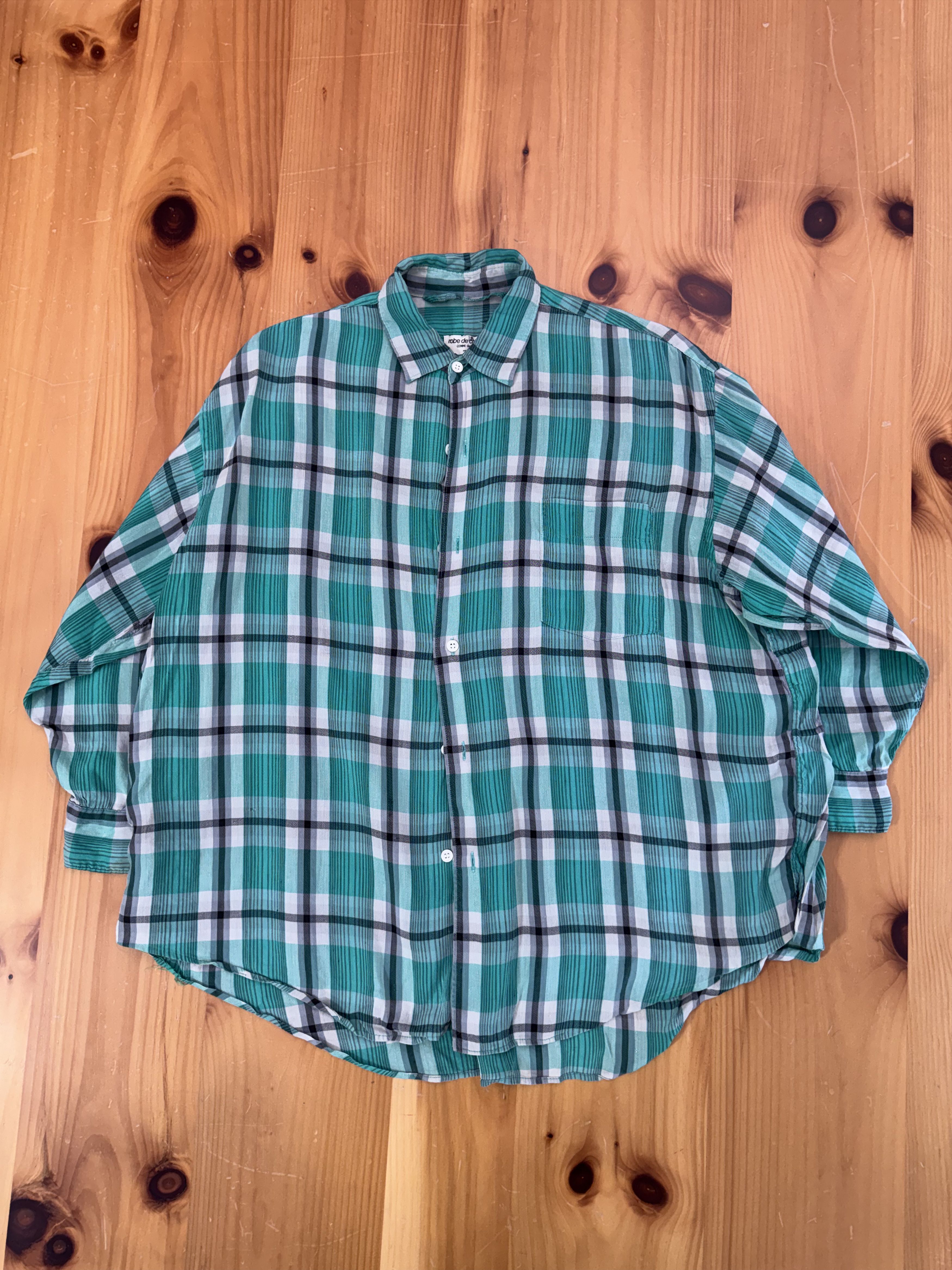 Comme des Garcons Vintage 90s Comme Des Garçons 9q Sleeve Checkered Shirt Size US L / EU 52-54 / 3 - 1 Thumbnail