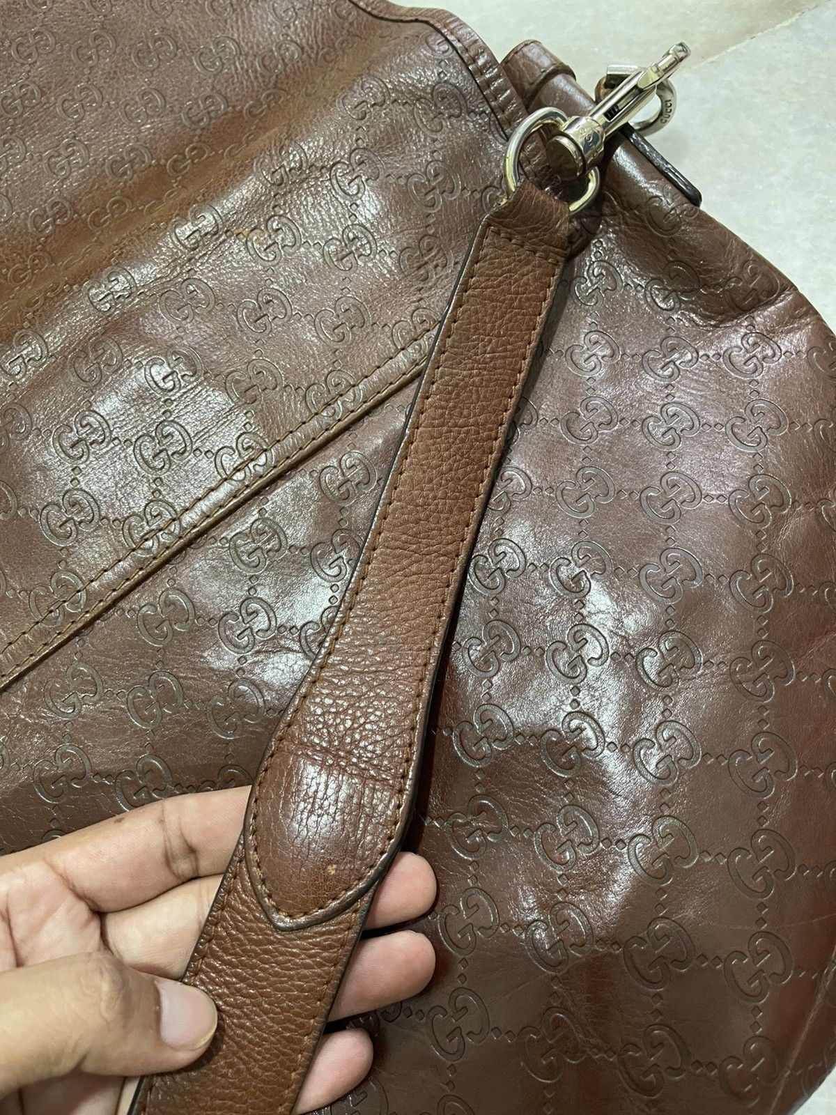 Gucci Vintage Gucci Monogram Leather Shoulder Bag Size ONE SIZE - 7 Thumbnail