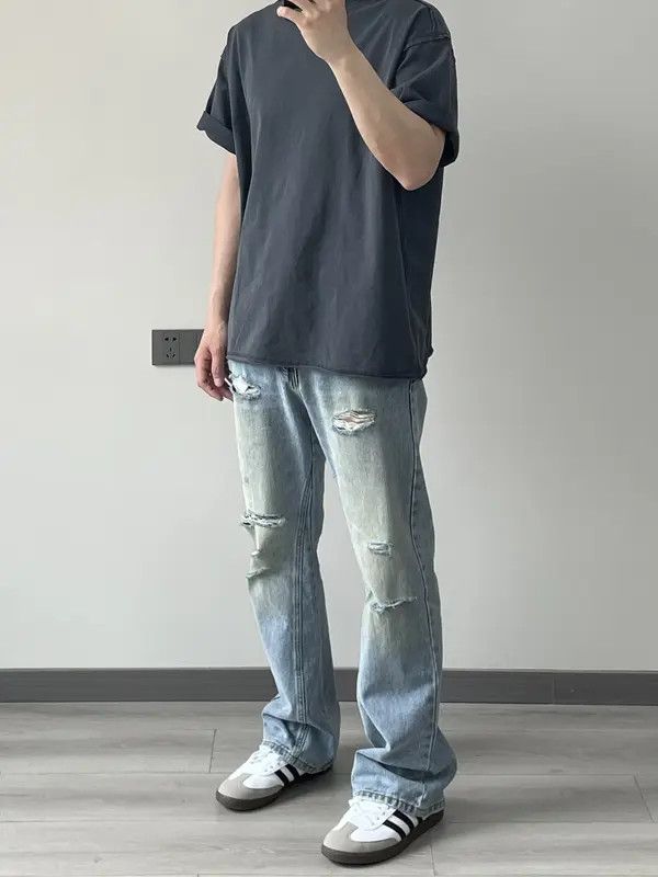 VIBE ripped washed faded flared damaged jeans Size US 33 - 3 Thumbnail