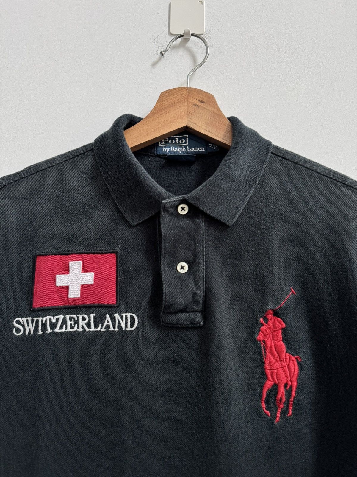 Polo Ralph Lauren Vintage Polo Ralph Lauren Switzerland Flag Polo Shirt Size US M / EU 48-50 / 2 - 2 Thumbnail