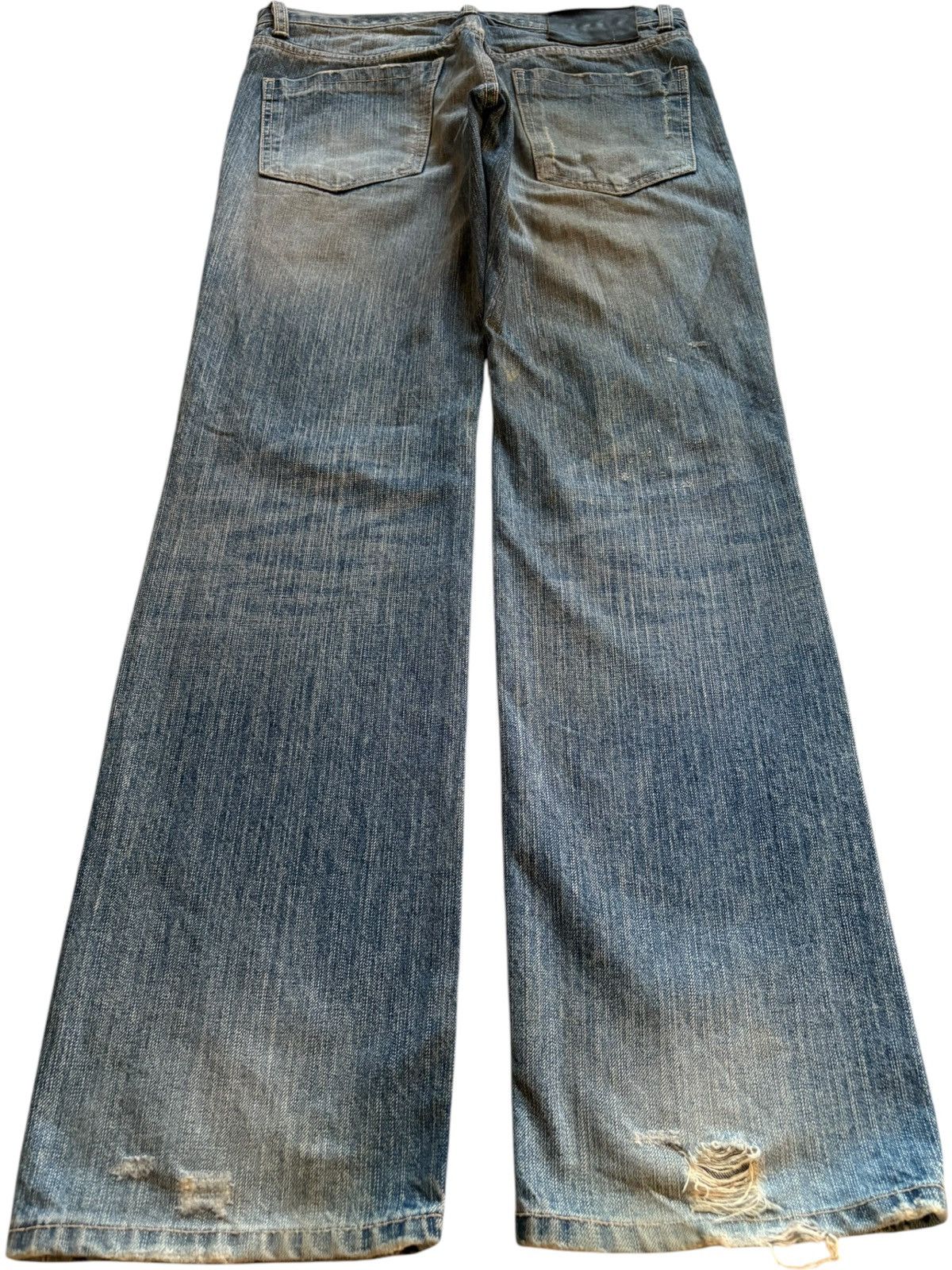 Japanese Brand Vintage Mud Wash Bush Pant Distressed Ripped Loose Jeans Size US 31 - 2 Thumbnail