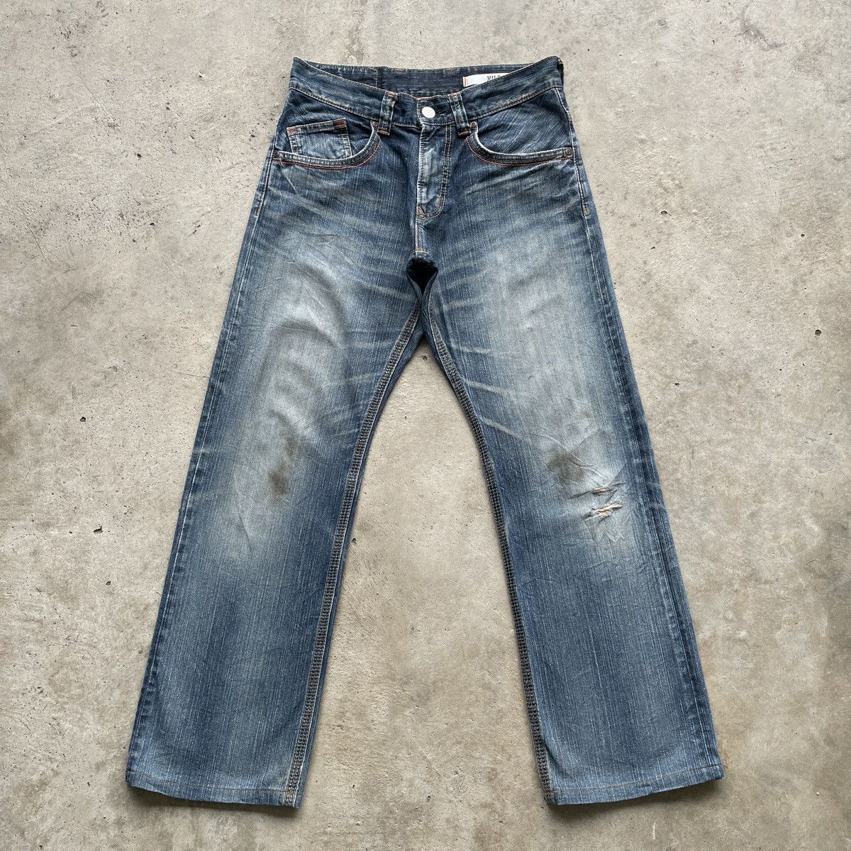 Japanese Brand Vintage Edwin XV-S Faded Distressed Jeans Denim Pants W31 Size US 31 - 1 Thumbnail
