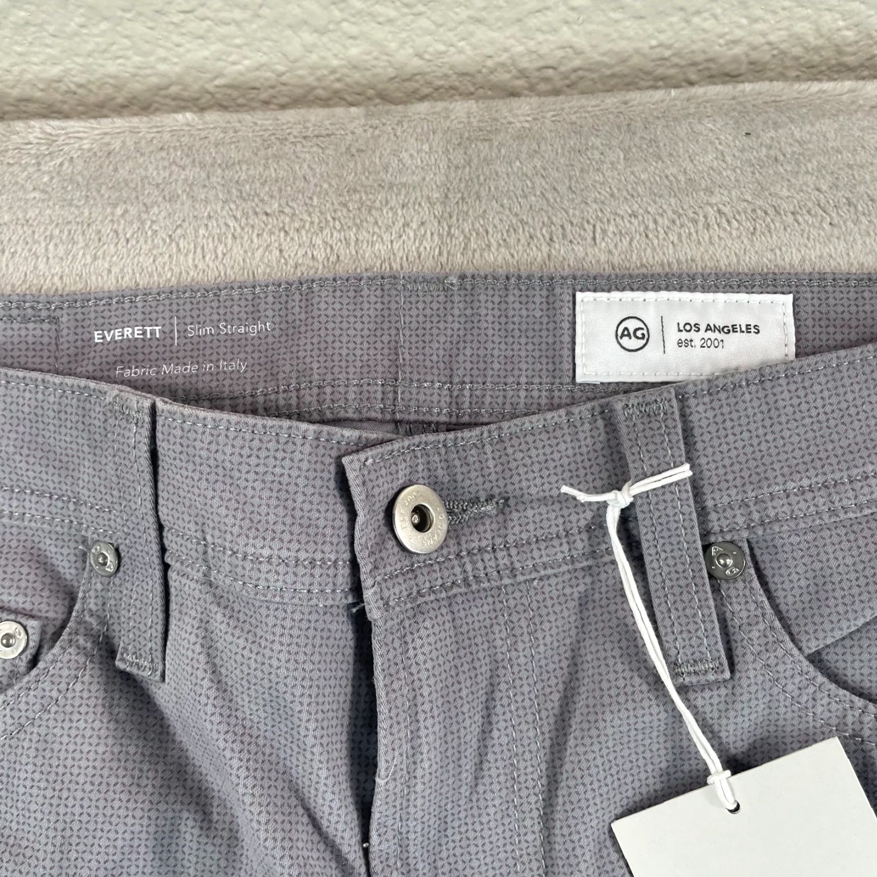 Vintage AG Adriano Goldschmied The Everett Slim Straight 30x34 Grey Sueded Sateen NWT Jeans Men Size US 30 / EU 46 - 2 Thumbnail