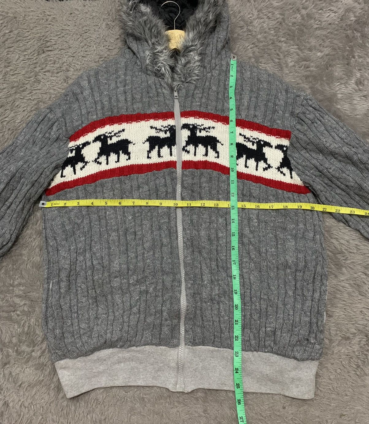 Beauty Beast × If Six Was Nine × Le Grande Bleu (L.G.B.) Fur knit hoodie ifsixwasnine lgb style Size US M / EU 48-50 / 2 - 6 Thumbnail