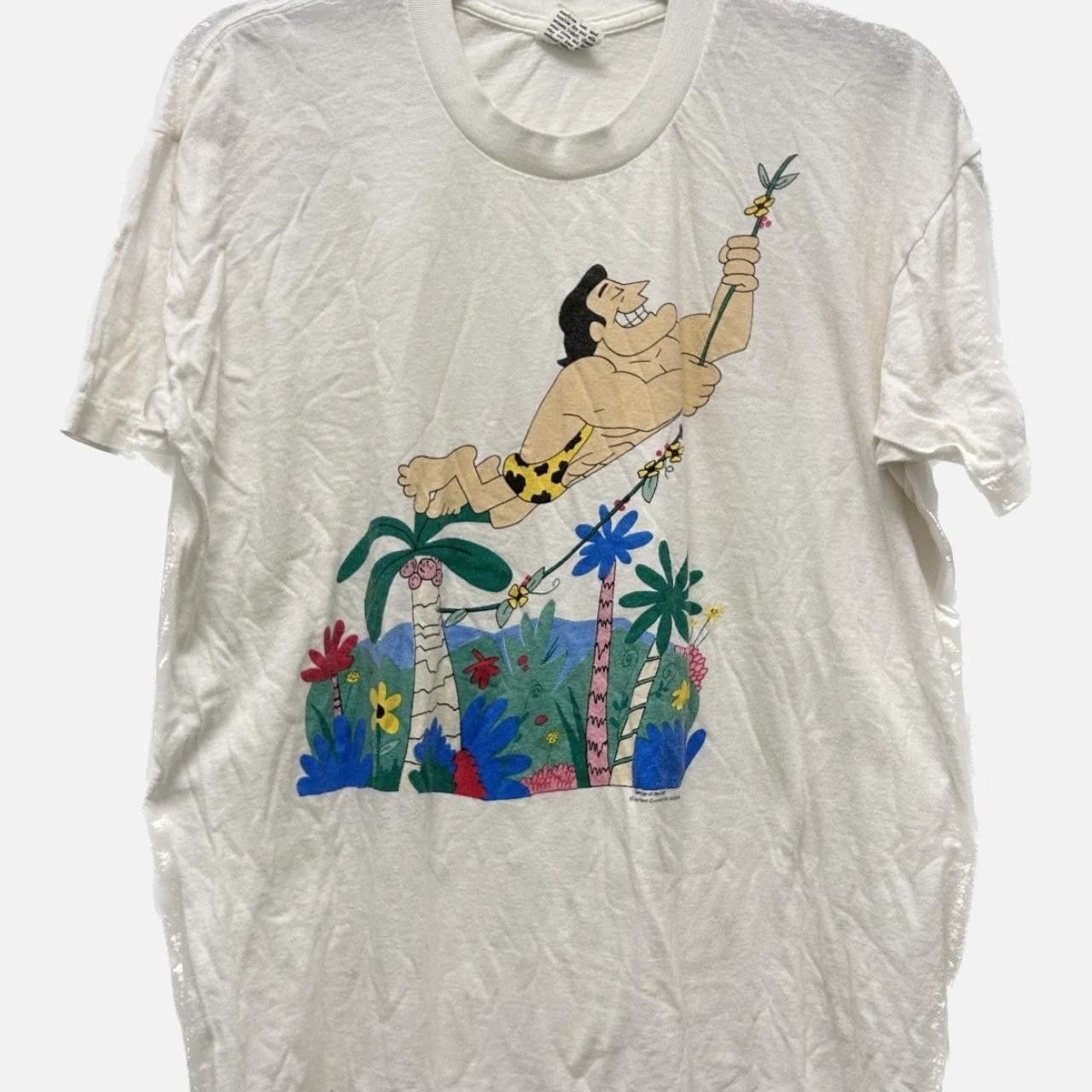 image of 1990S George Of The Jungle Tee in White, Men's (Size XL)