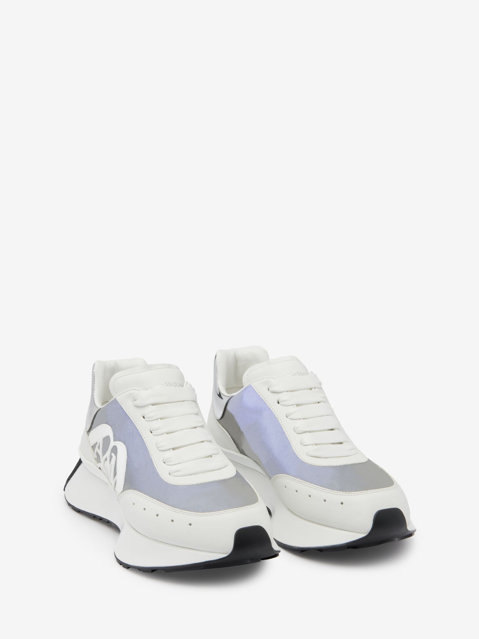 Alexander McQueen o1w1db10925 Sprint Runner in White/Silver Size US 11 / IT 41 - 1 Thumbnail