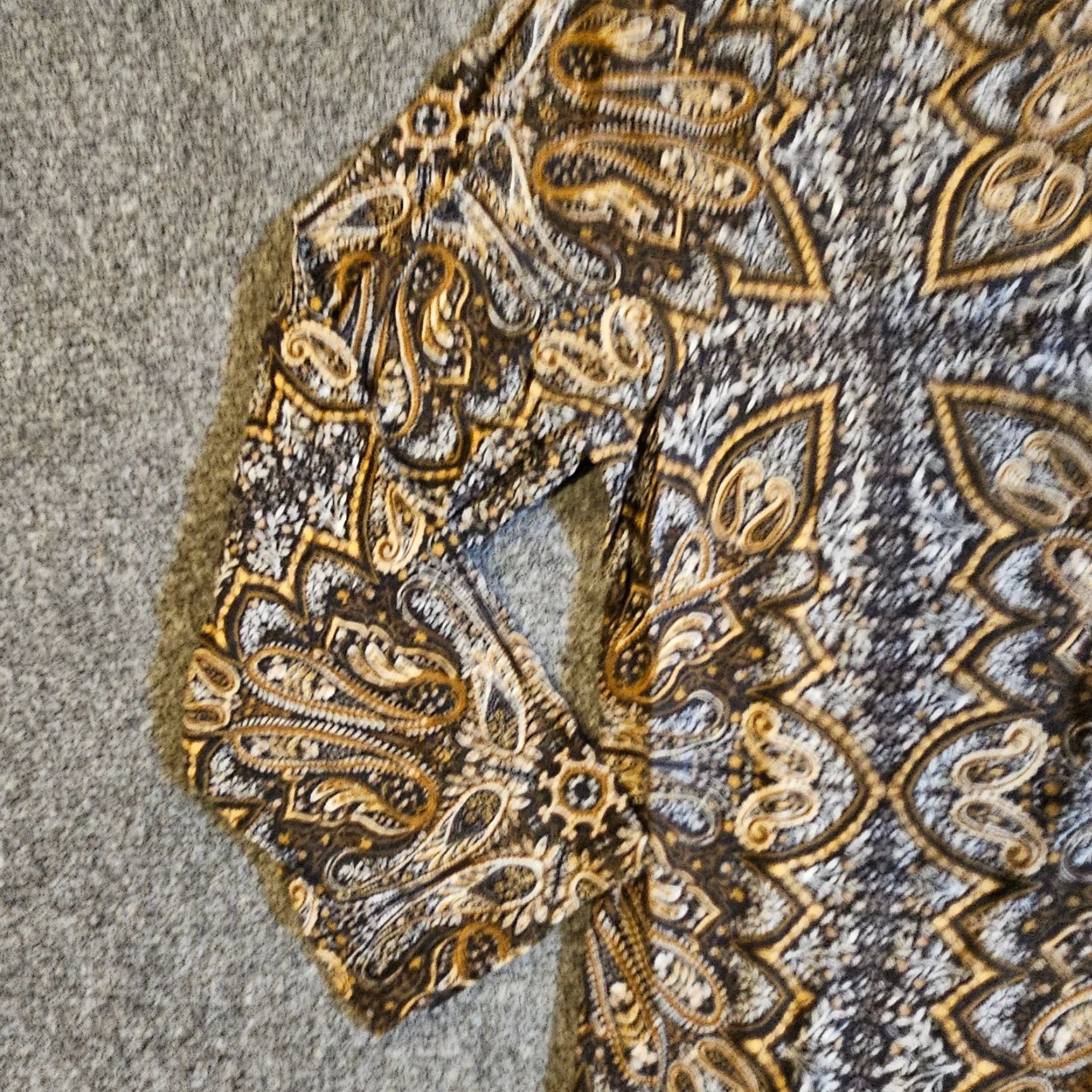 J. Jill J. Jill Top Women Medium Beige Paisley Tassels 3/4 Sleeve Career Casual Blouse Size M / US 6-8 / IT 42-44 - 4 Thumbnail