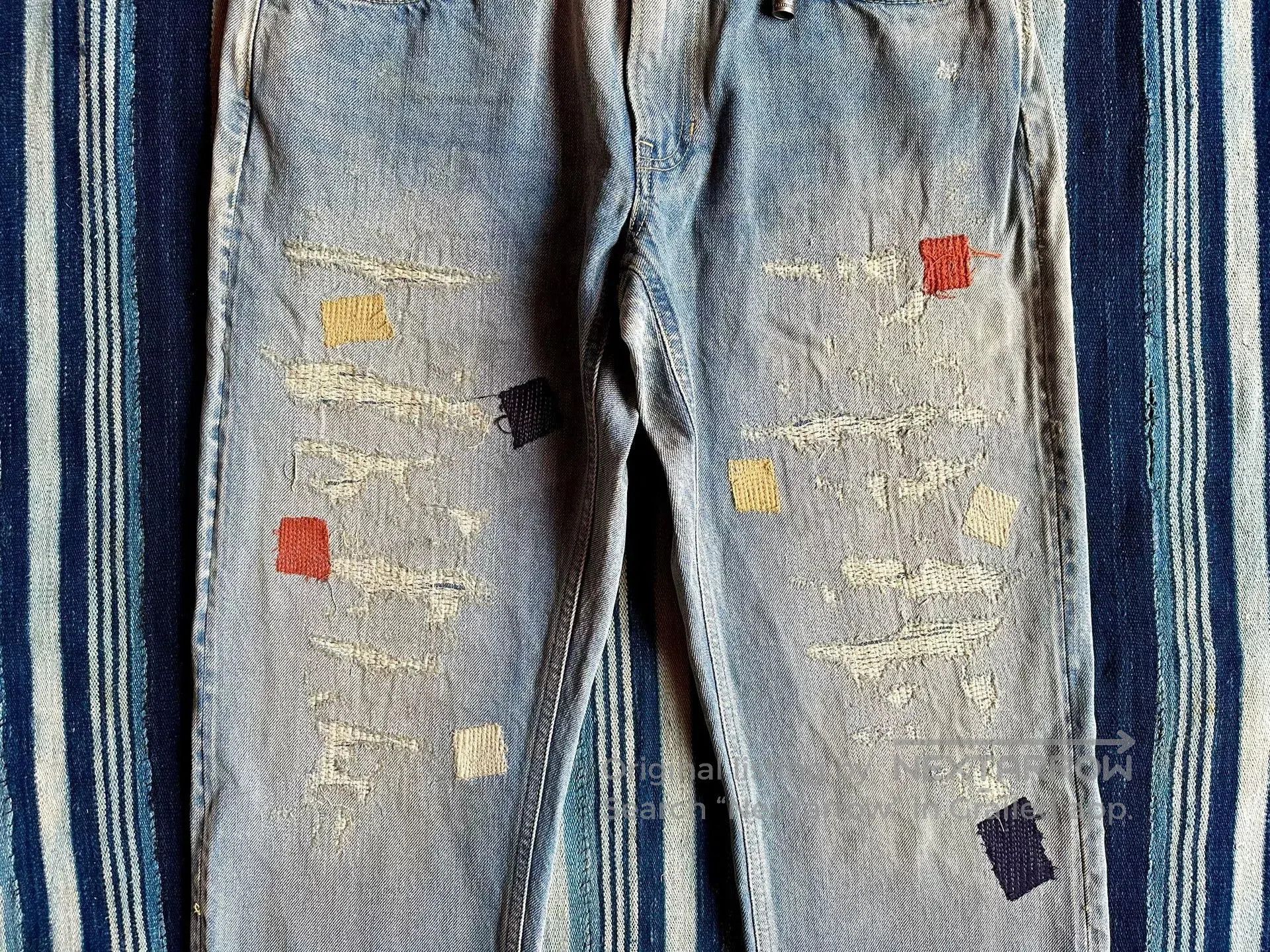 FDMTL fdmtl slim fit denim distressed patchwork jeans. Size US 32 / EU 48 - 5 Thumbnail