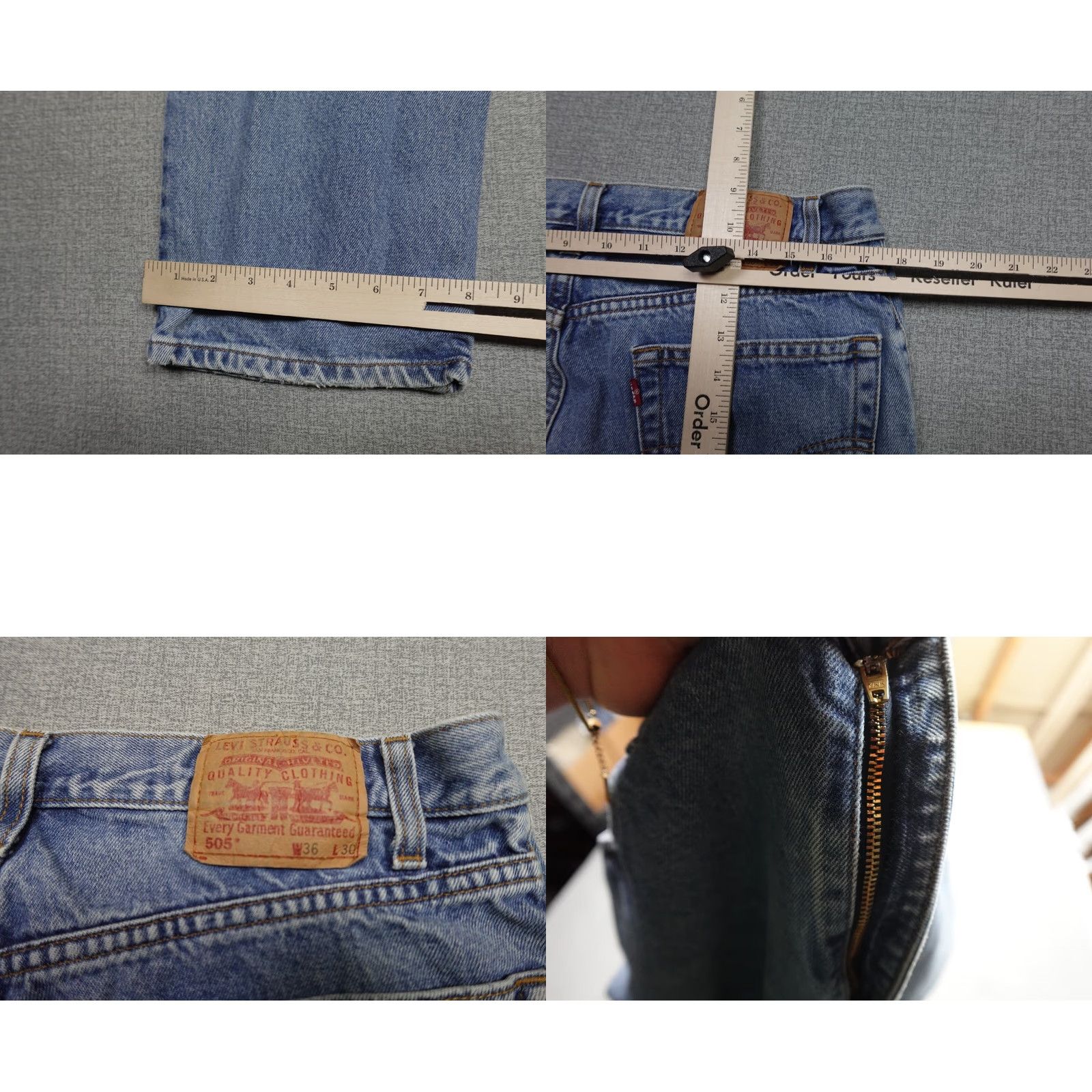 Levi's VINTAGE Levi's 505 Jeans Mens 36x30 Blue Regular Fit Western Cowboy Light Wash Leather? Size US 36 / EU 52 - 8 Thumbnail