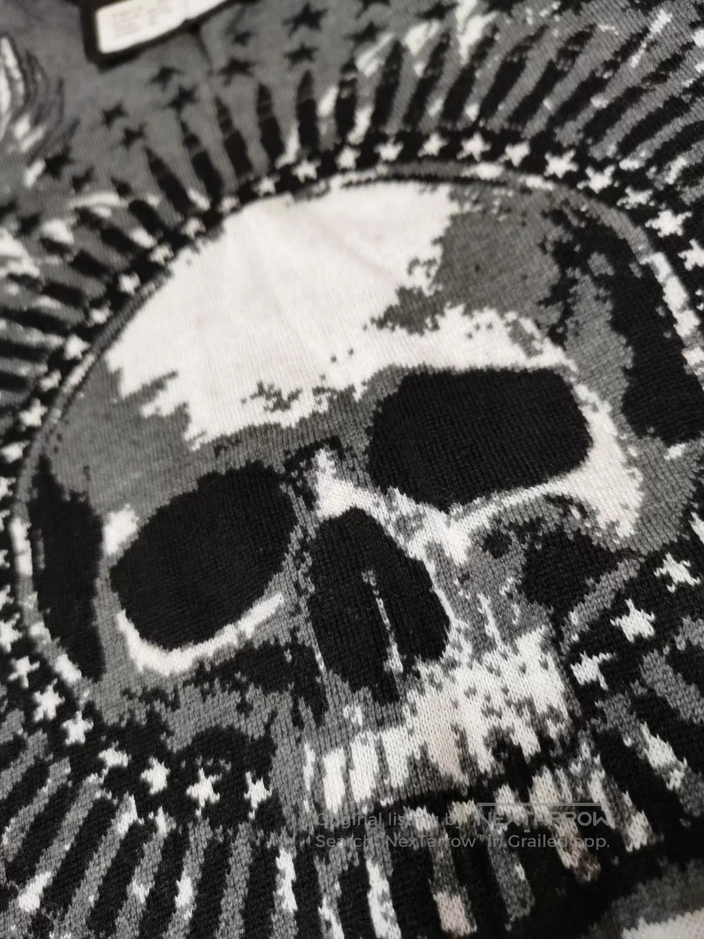 Philipp Plein Philipp Plein PP Skull V-Neck Wool Sweater. Size US M / EU 48-50 / 2 - 2 Thumbnail