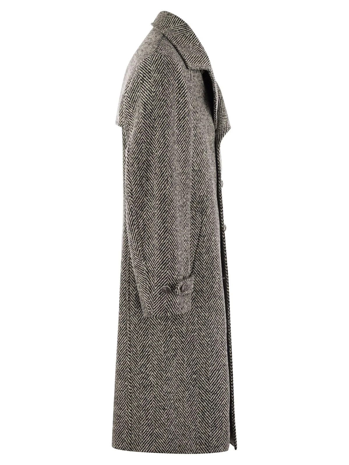Brunello Cucinelli o1w1db10226 Pattern Double Breasted Coat in Multicolor Size US XL / EU 56 / 4 - 3 Thumbnail