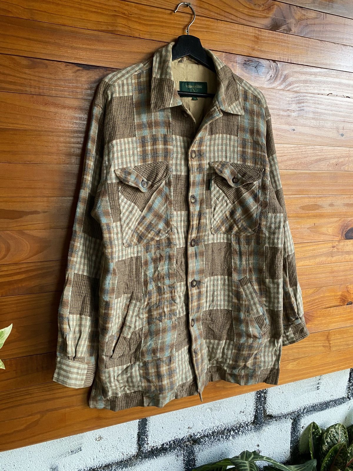 Valentino Vintage Valentino Jeans Patchwork Multi Check Overshirt Size US M / EU 48-50 / 2 - 5 Thumbnail