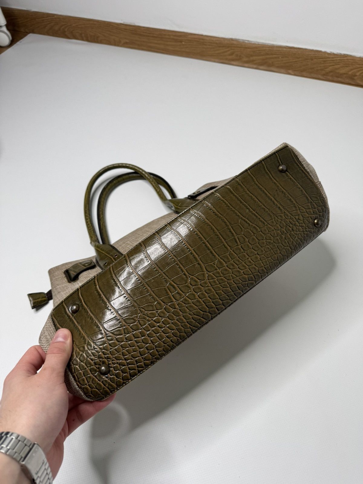 Vintage Vintage beige canvas bag avant garde if6was9 lgb swag 00s Size ONE SIZE - 3 Thumbnail