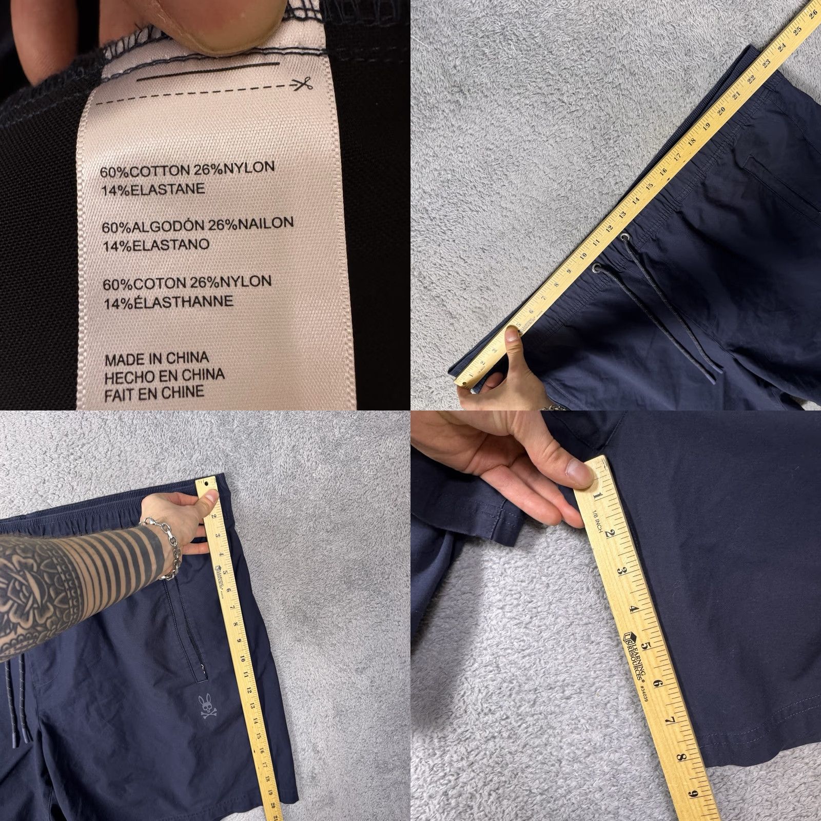 Psycho Bunny Psycho Bunny Shorts Mens 3XL XXXL Chino Board Lounge Drawstring Skull Logo Blue Size US 39 - 8 Thumbnail