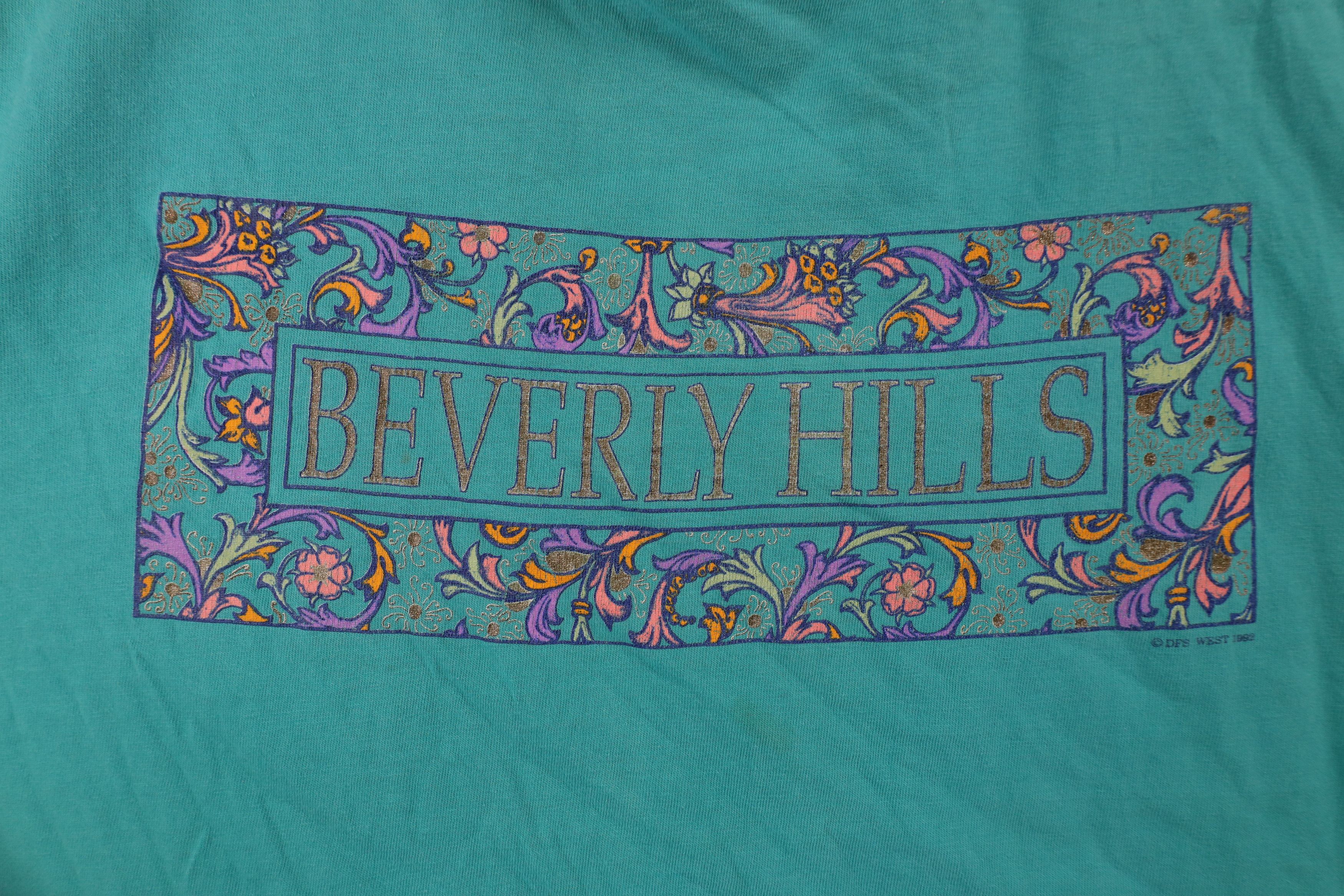 Vintage Vintage 90s Streetwear Flower Beverly Hills T-Shirt USA Size XL / US 12-14 / IT 48-50 - 4 Thumbnail