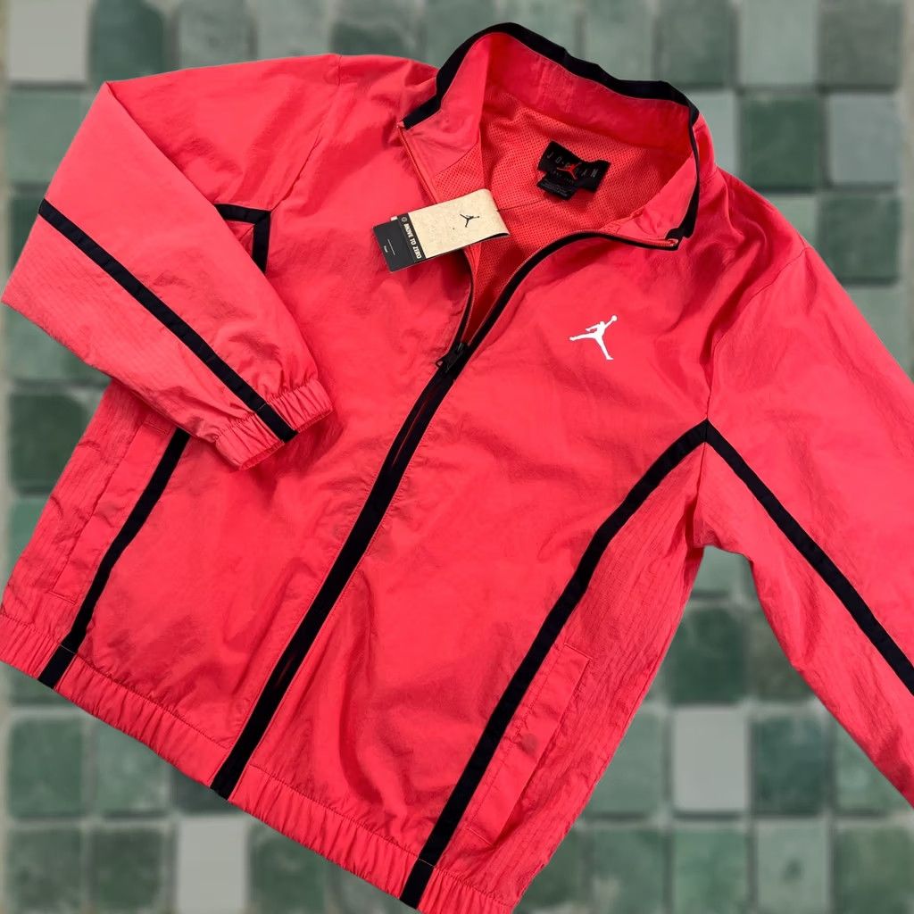 Jordan Brand Jordan Jacket Mens M Red Nike Air Essentials Woven Men Black Trim Nylon NWT Size US M / EU 48-50 / 2 - 1 Thumbnail