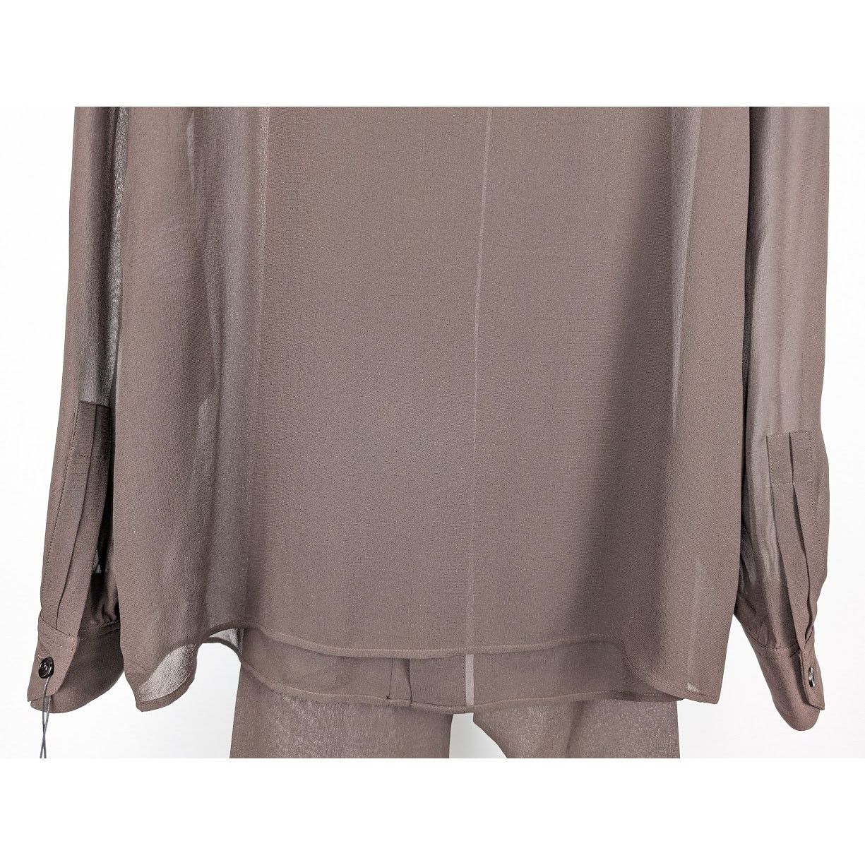 Saint Laurent Paris o1rshd1 Silk Lavalliere Shirt in Brown Size US S / EU 44-46 / 1 - 15 Thumbnail
