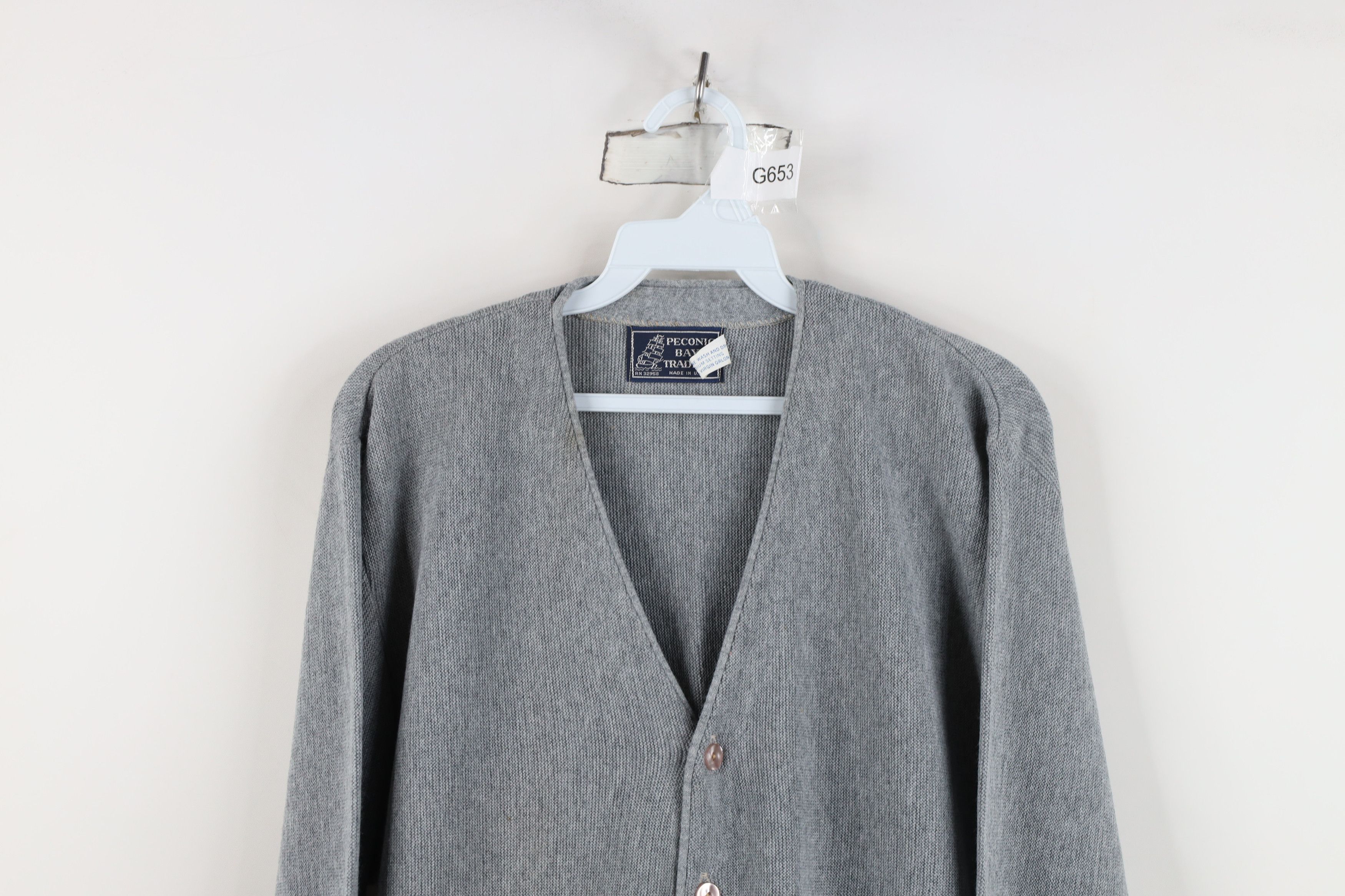 Vintage Vintage 70s Streetwear Blank Knit Cardigan Sweater USA Size US M / EU 48-50 / 2 - 2 Thumbnail