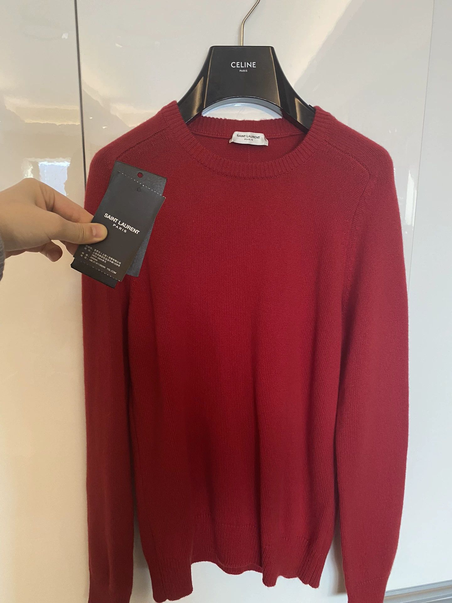 Saint Laurent Paris Saint Laurent Paris Red cashmere sweater Size US XS / EU 42 / 0 - 1 Thumbnail