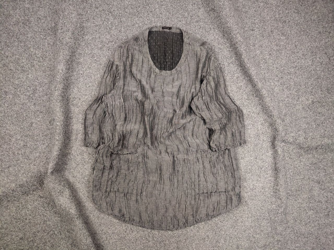 Designer Grizas Design Light Linen Silk Blend Dark Gray Tunic Size S / US 4 / IT 40 - 2 Thumbnail