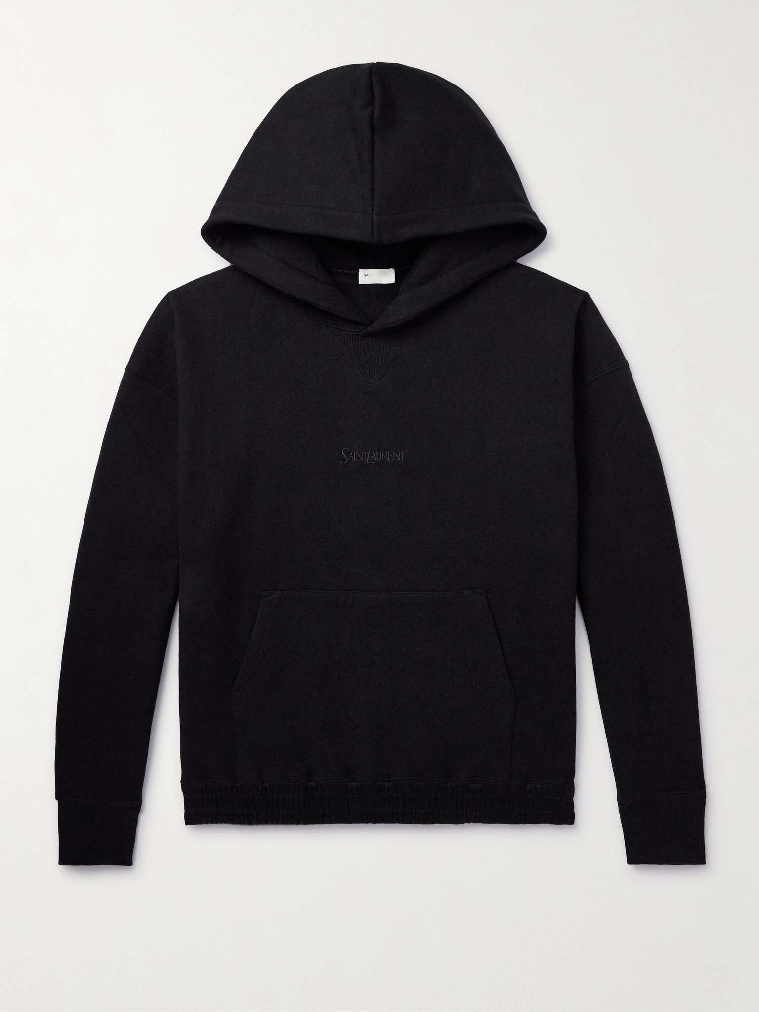 Saint Laurent Paris logo-embroidered cotton-jersey hoodie Size US S / EU 44-46 / 1 - 1 Thumbnail