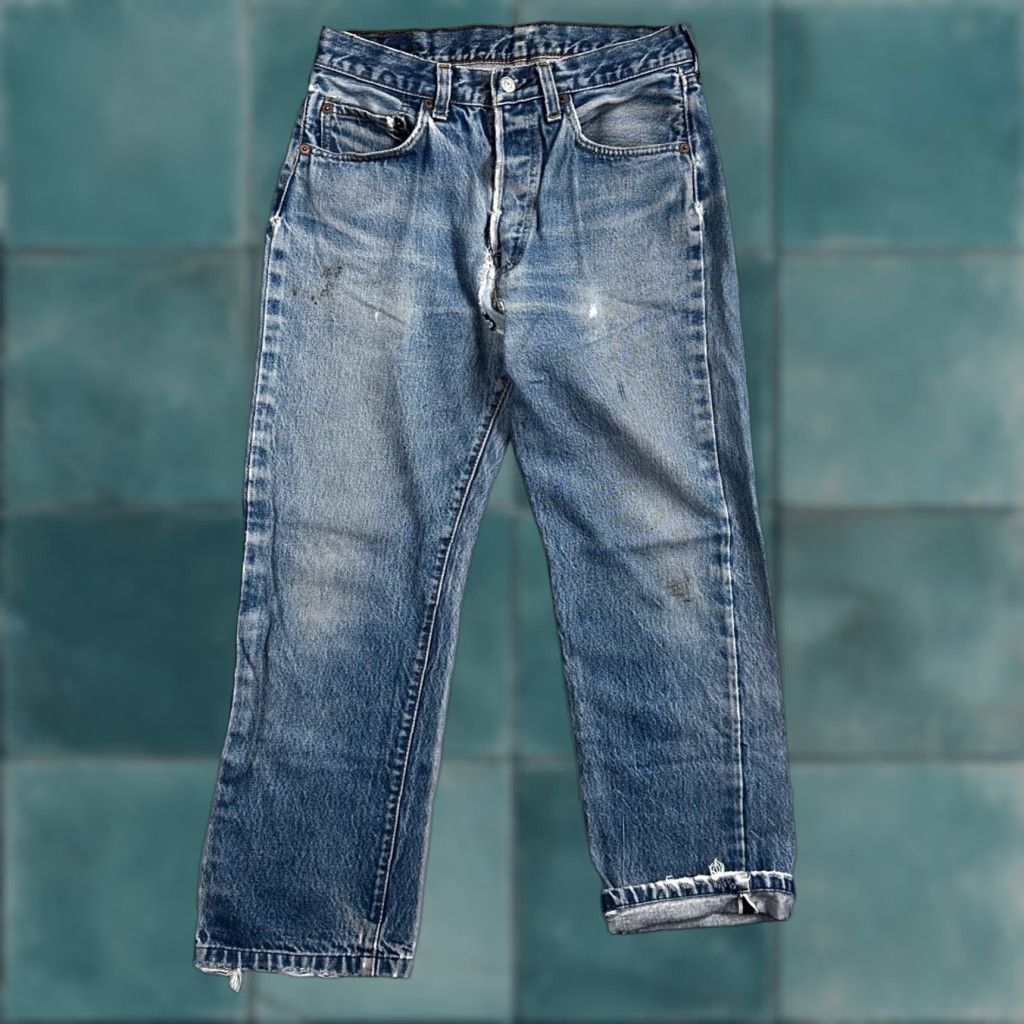 Levi's Levi's 501 XX Jeans Vintage 80s Redline Selvedge USA Light Wash 32x33 28x28 Mens Regular Denim Cotton Blue Button Fly Straight Distressed N/A Size US 32 / EU 48 - 1 Thumbnail