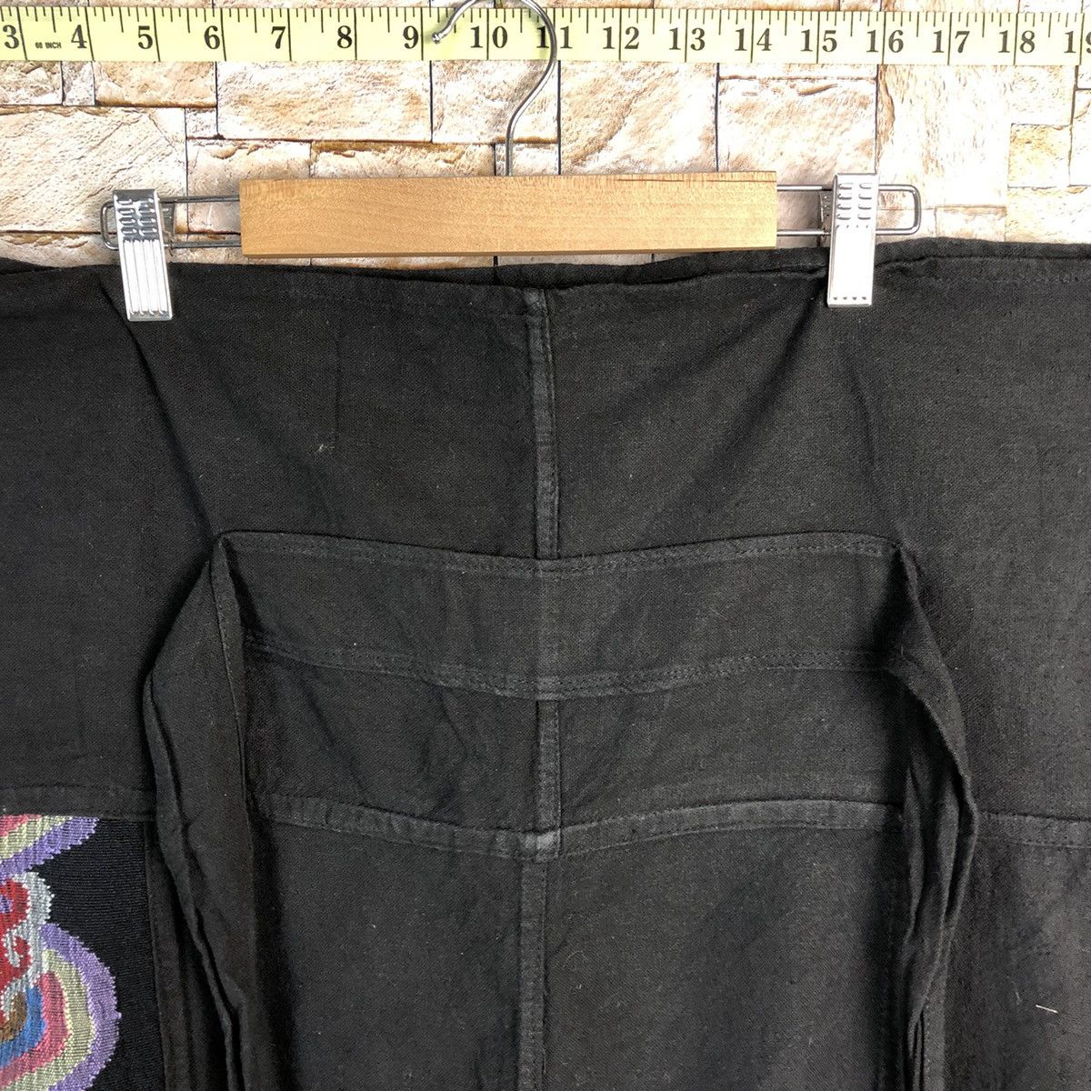 Japanese Brand Amina double waist art design Black Pants #A133 Size US 32 / EU 48 - 14 Thumbnail