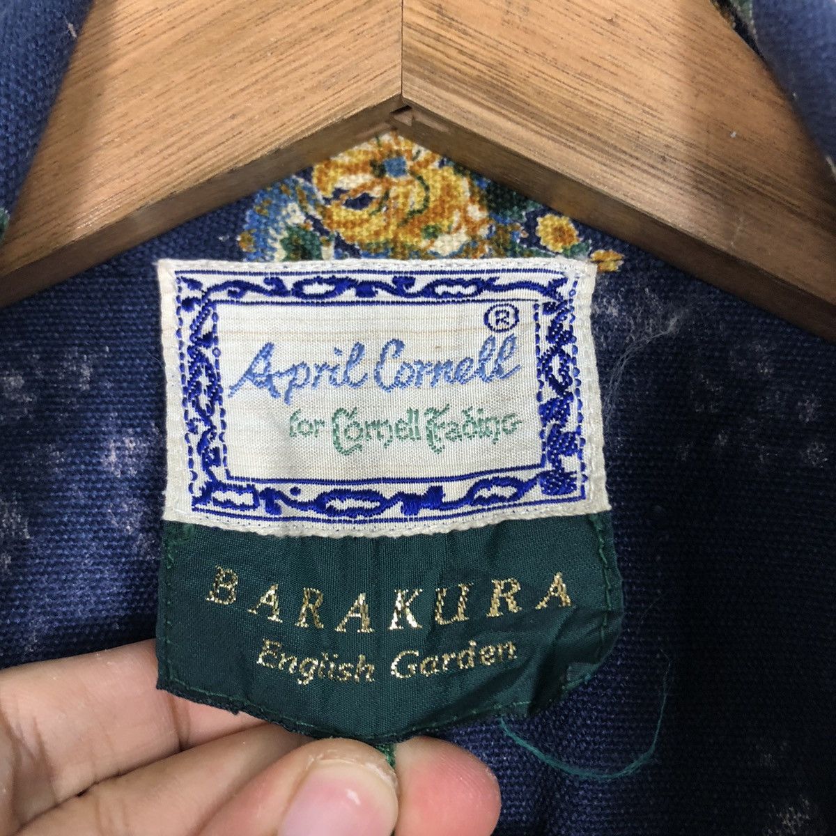 45rpm 📌Vintage Chore Jacket Button Floral Design Barakura English Size M / US 6-8 / IT 42-44 - 18 Thumbnail