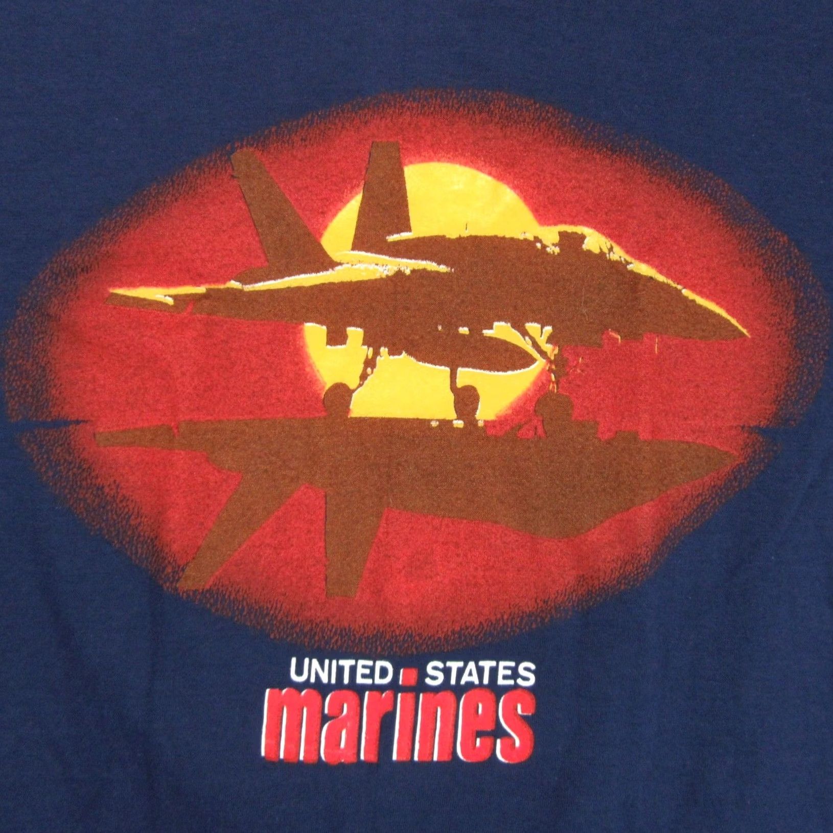 Vintage NOS vtg 80s USMC US MARINE CORPS SUNSET T-Shirt L/XL fighter jet single stitch Shipmenship Size US L / EU 52-54 / 3 - 5 Thumbnail